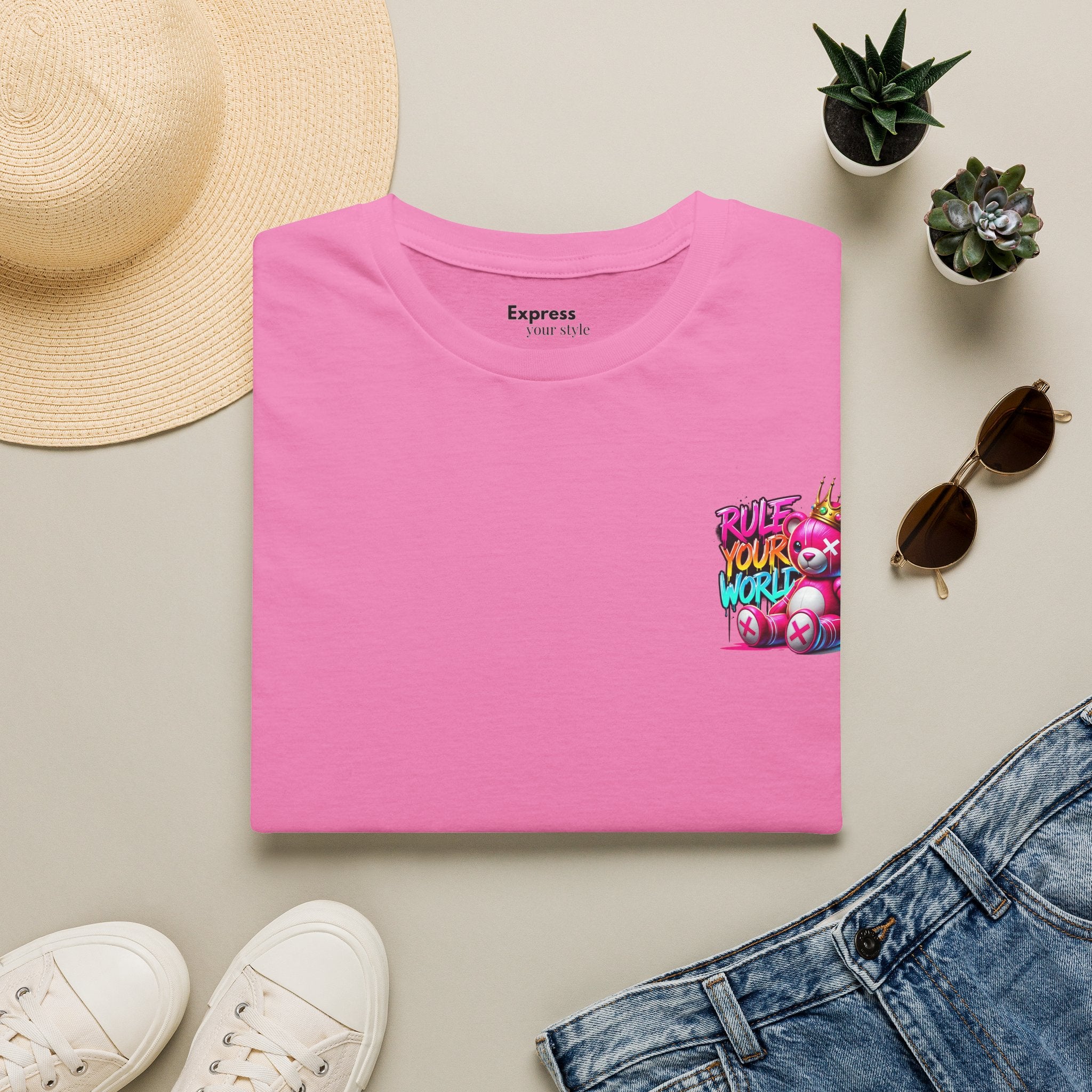 T-Shirt — "Rule Your World" Colorful Pocket Graphic