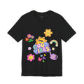 Good Vibes Floral Tee — Retro Smiley Sun & Rainbow Graphic T‑Shirt