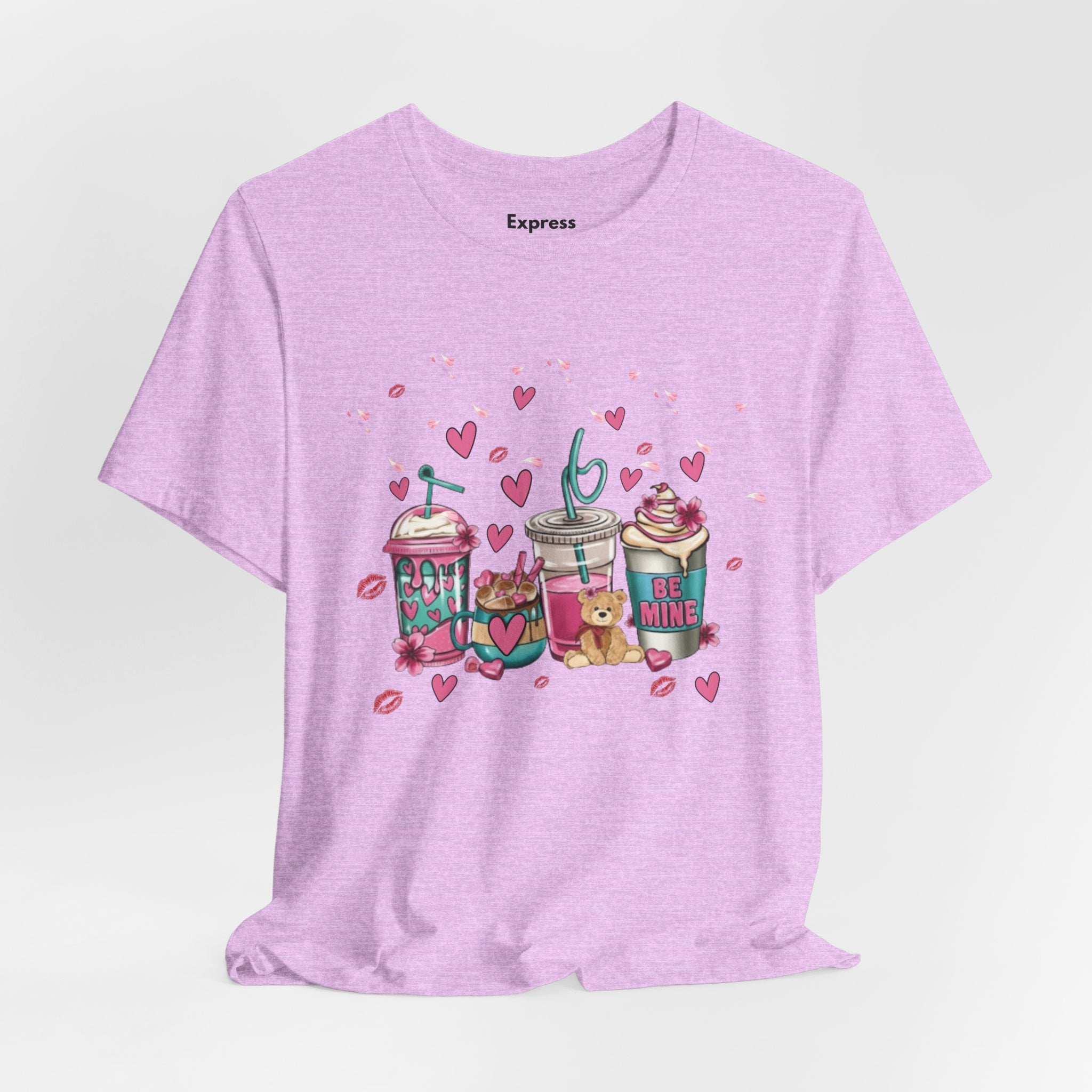 Valentine Sweets Graphic Tee — Cute Dessert Drinks "Be Mine" T‑Shirt