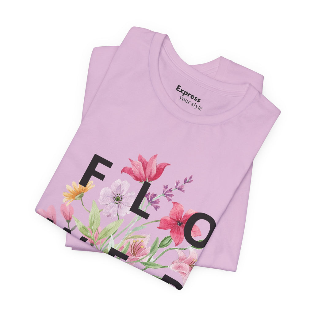 Flower Bouquet Tee — Floral ‘FLOWER’ Graphic T‑Shirt