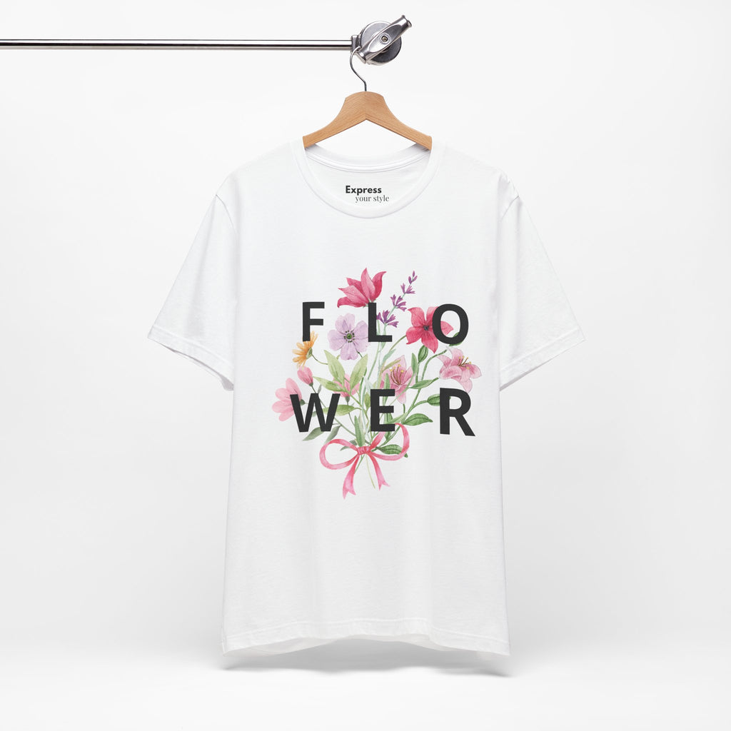 Flower Bouquet Tee — Floral ‘FLOWER’ Graphic T‑Shirt