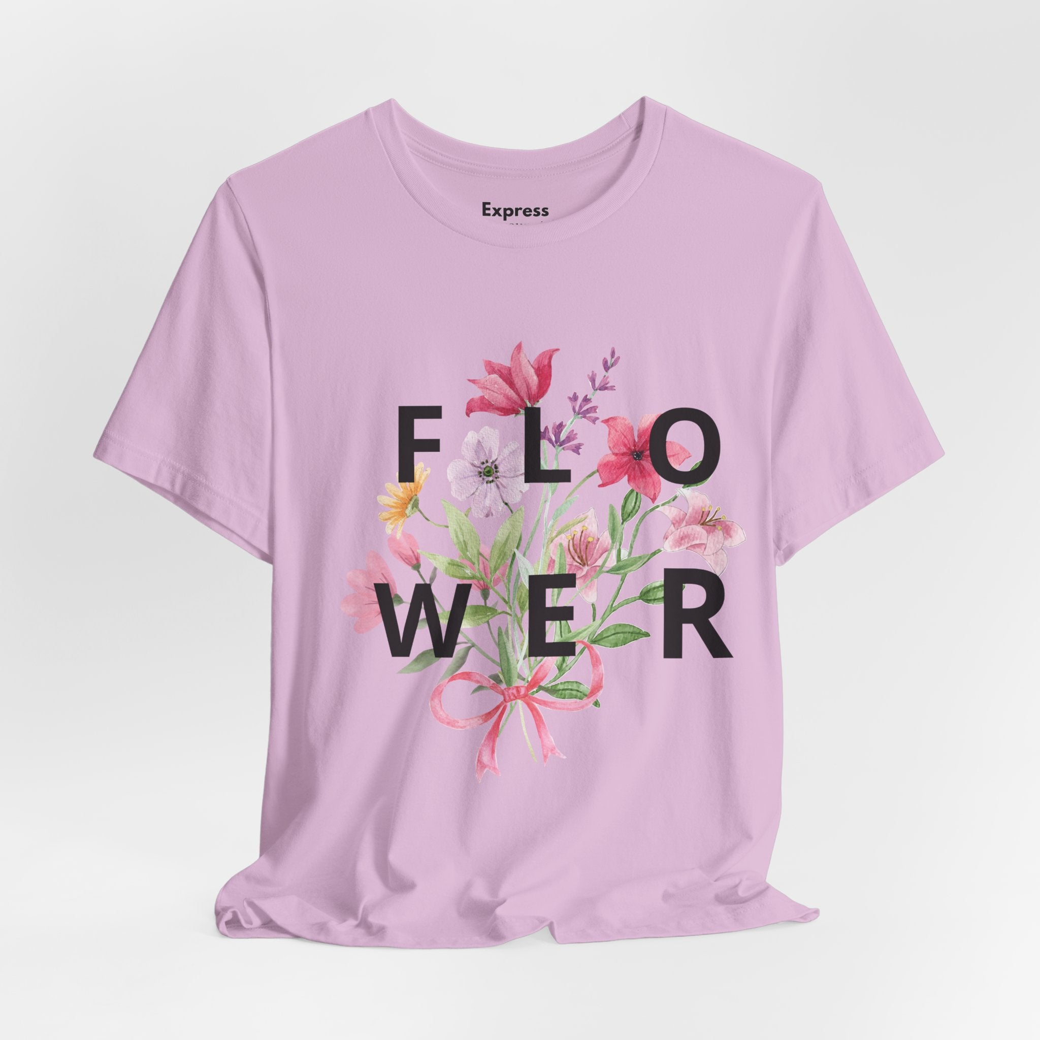 Flower Bouquet Tee — Floral ‘FLOWER’ Graphic T‑Shirt
