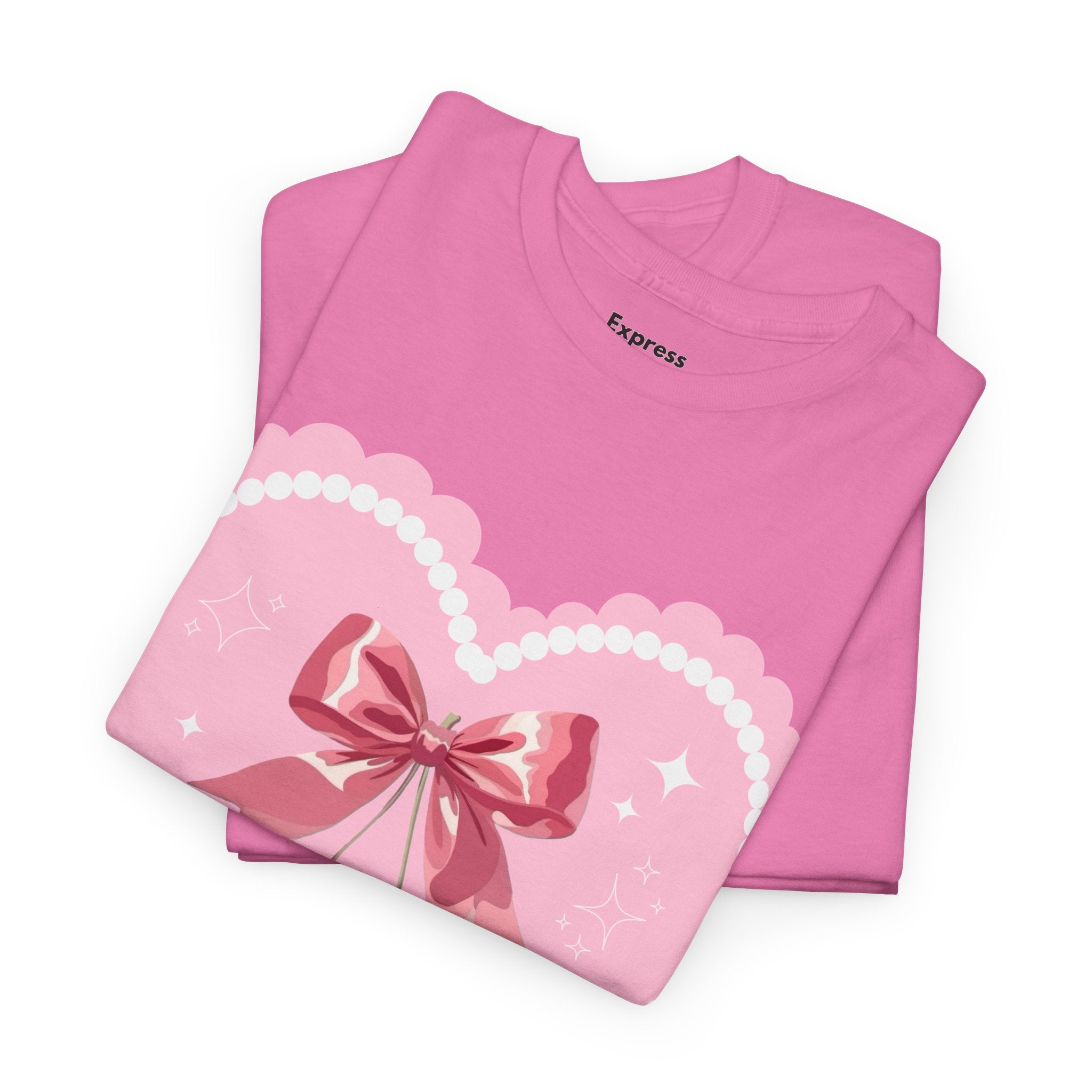 Pink Heart Cherry Graphic Tee — Cute Kawaii Valentine Shirt