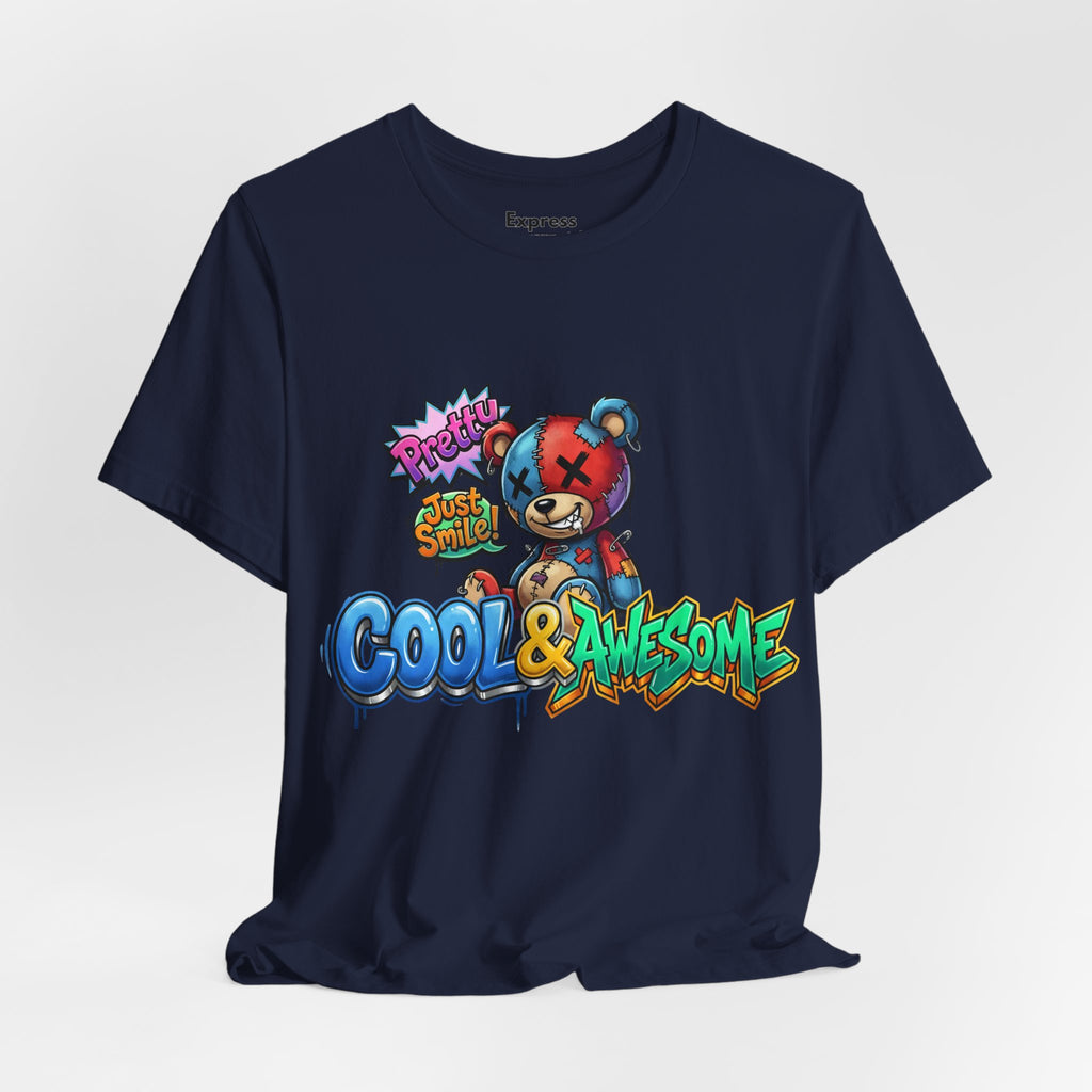 Cool & Awesome Teddy Graphic Tee — Streetwear Cartoon Bear Shirt