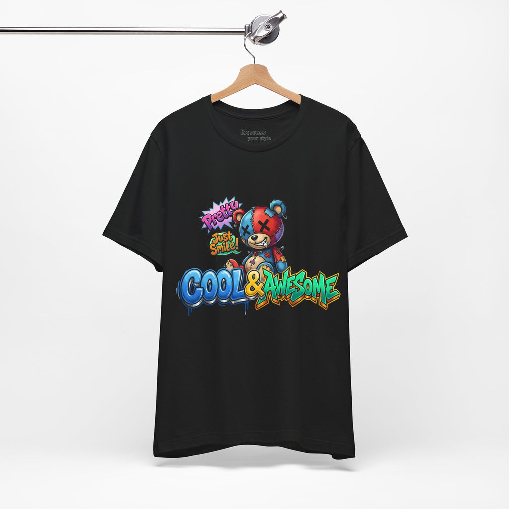 Cool & Awesome Teddy Graphic Tee — Streetwear Cartoon Bear Shirt