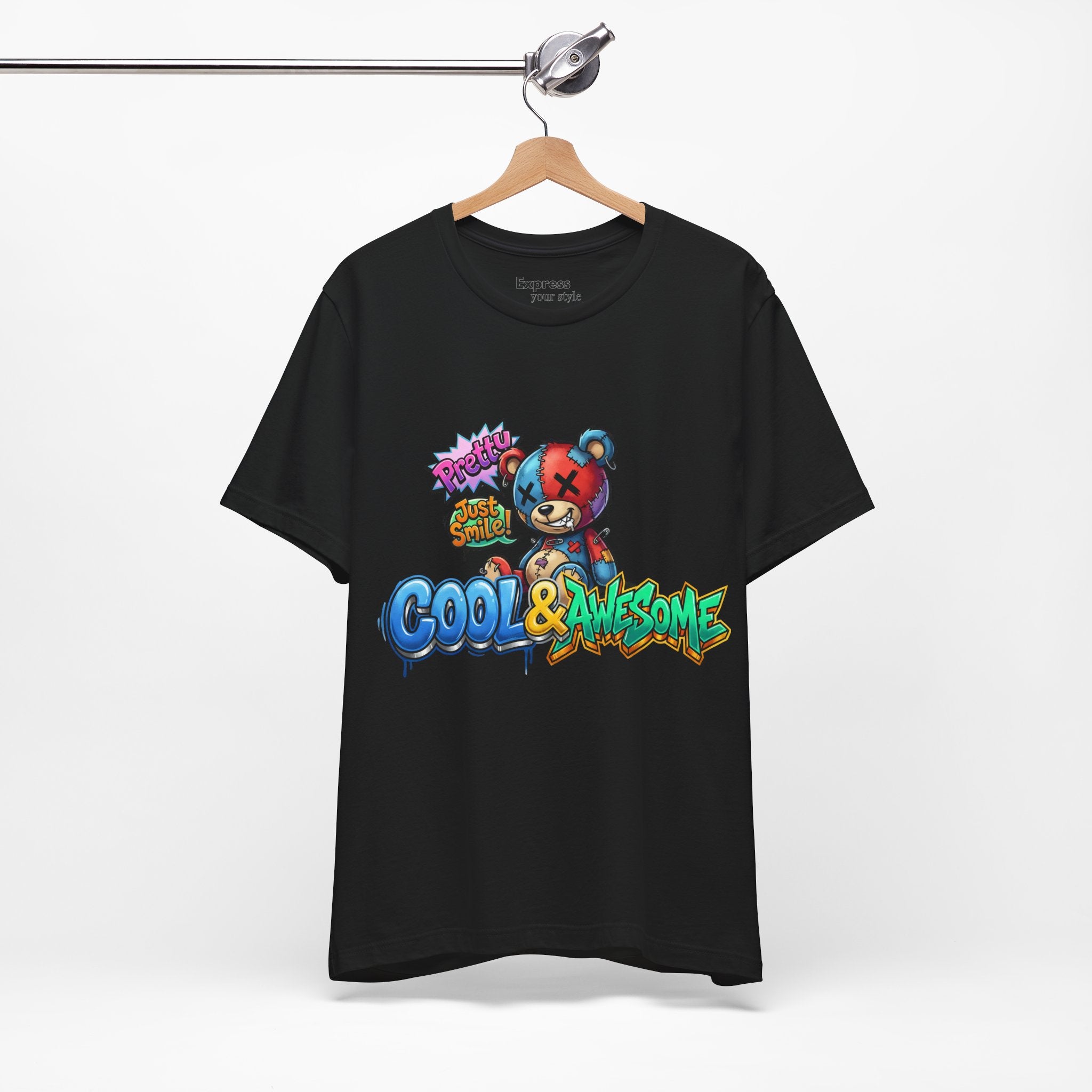 Cool & Awesome Teddy Graphic Tee — Streetwear Cartoon Bear Shirt
