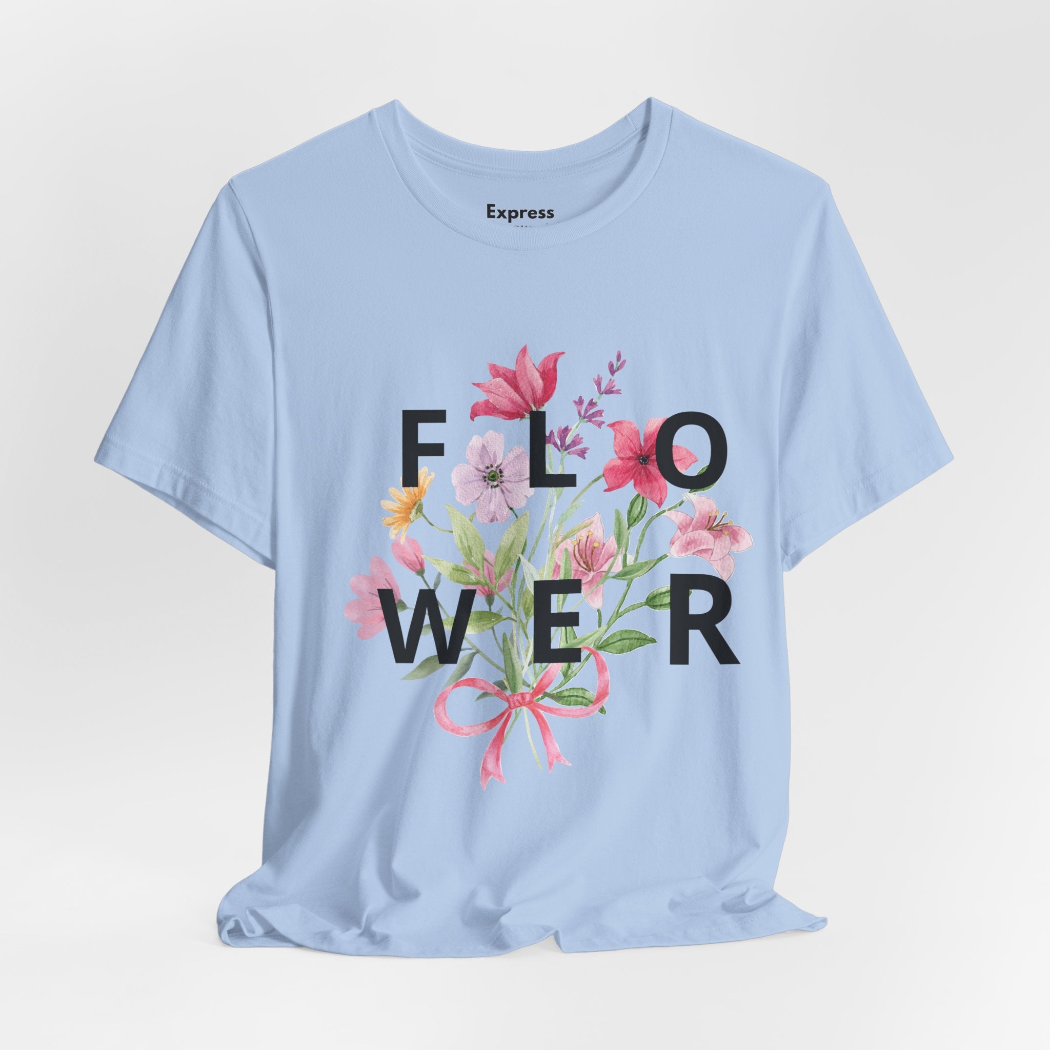 Flower Bouquet Tee — Floral ‘FLOWER’ Graphic T‑Shirt