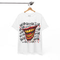 Laughing Mouth Graphic Tee — Horror Joker 'HA HA' Dripping Smile T-Shirt
