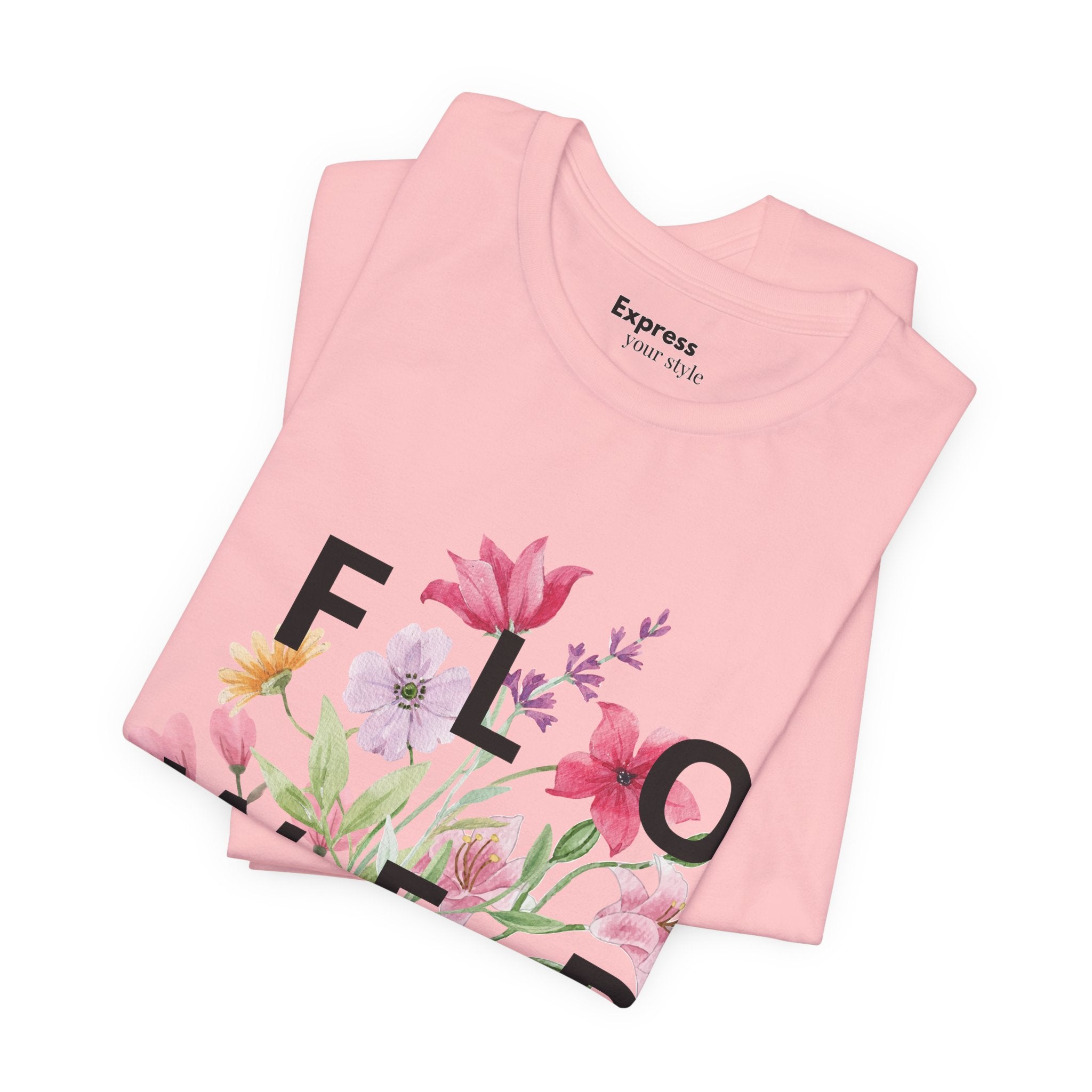 Flower Bouquet Tee — Floral ‘FLOWER’ Graphic T‑Shirt