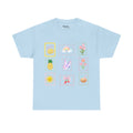 Cute Pastel Icons T‑Shirt — Smiley, Pineapple & Floral Graphic Tee