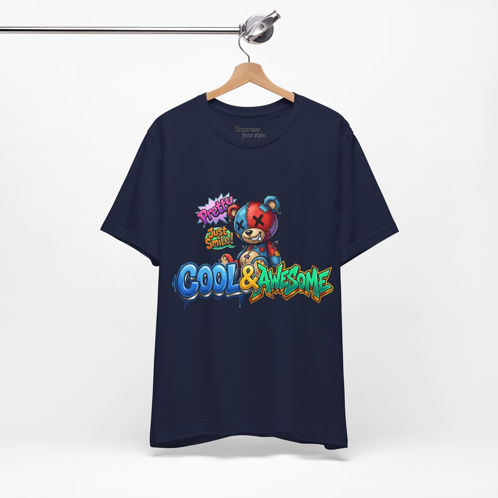 Cool & Awesome Teddy Graphic Tee — Streetwear Cartoon Bear Shirt