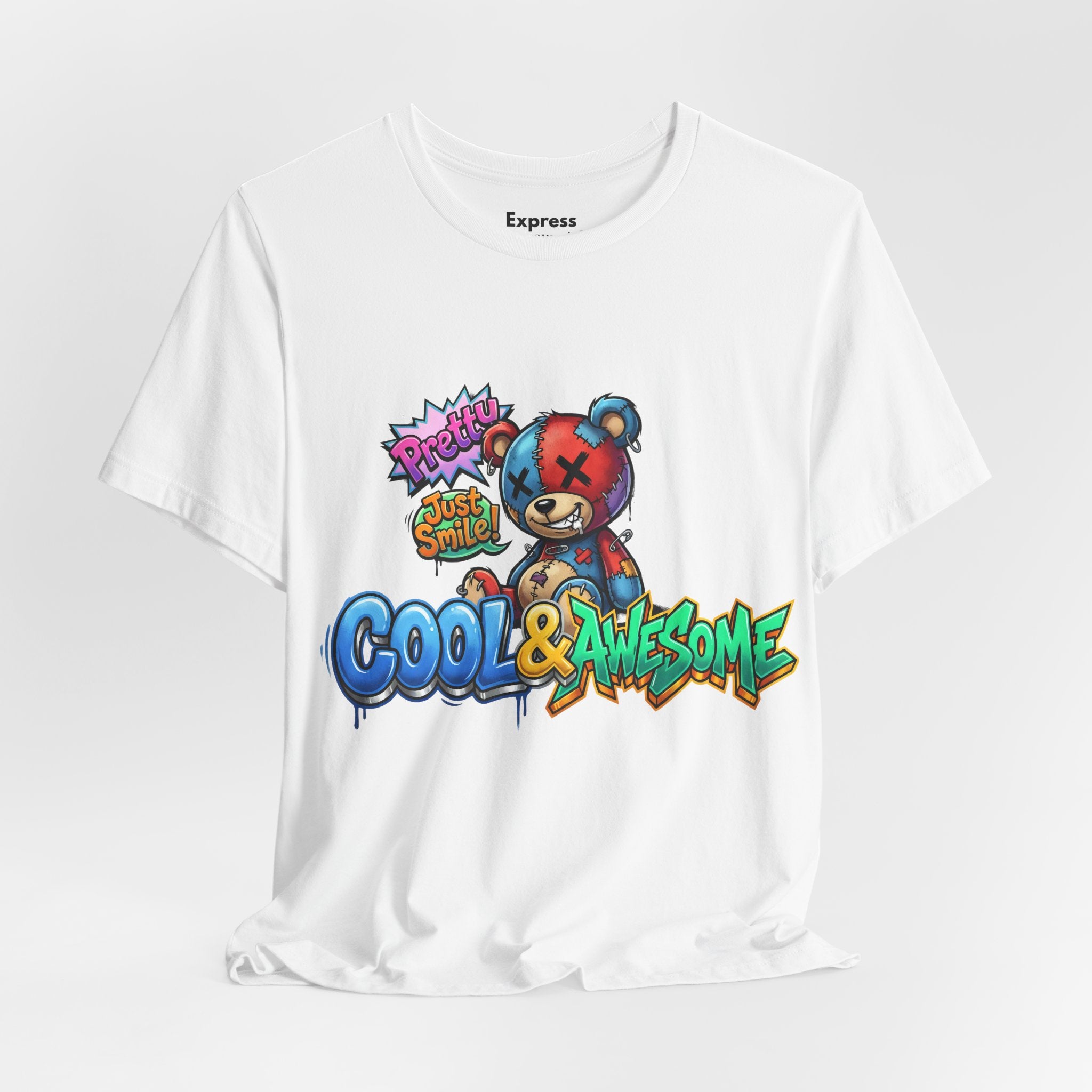 Cool & Awesome Teddy Graphic Tee — Streetwear Cartoon Bear Shirt