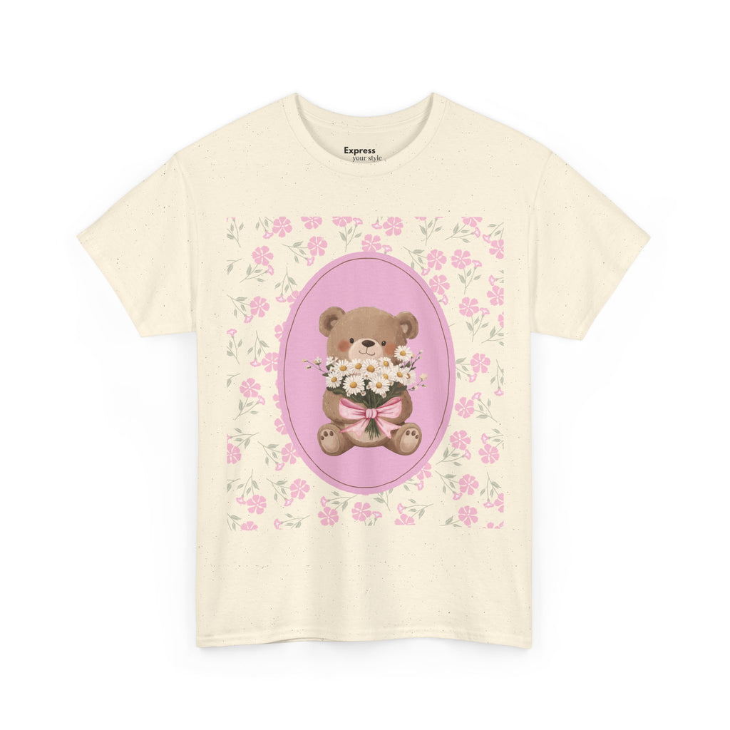 Cute Teddy Bear Bouquet Tee — Pink Floral Baby Shower & New Mom Gift T-Shirt