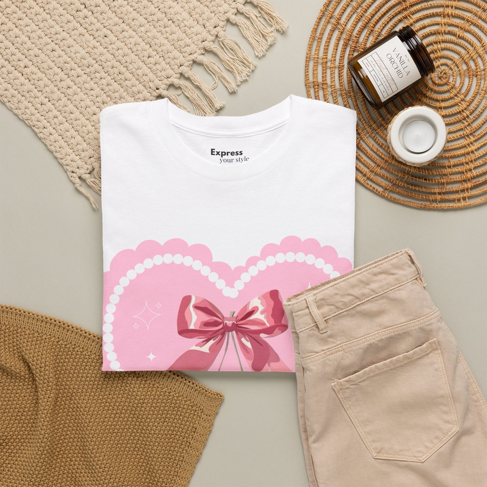 Pink Heart Cherry Graphic Tee — Cute Kawaii Valentine Shirt