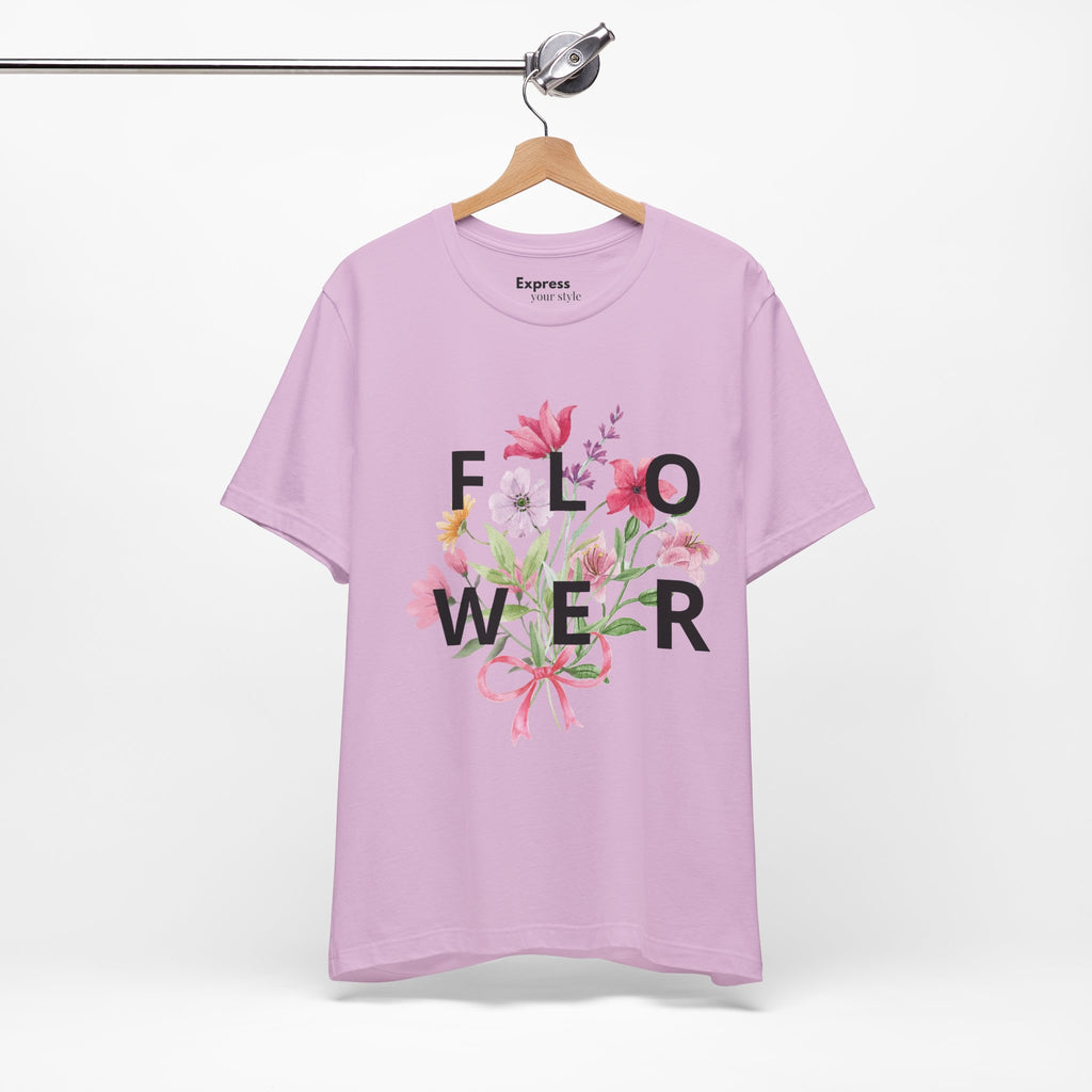 Flower Bouquet Tee — Floral ‘FLOWER’ Graphic T‑Shirt