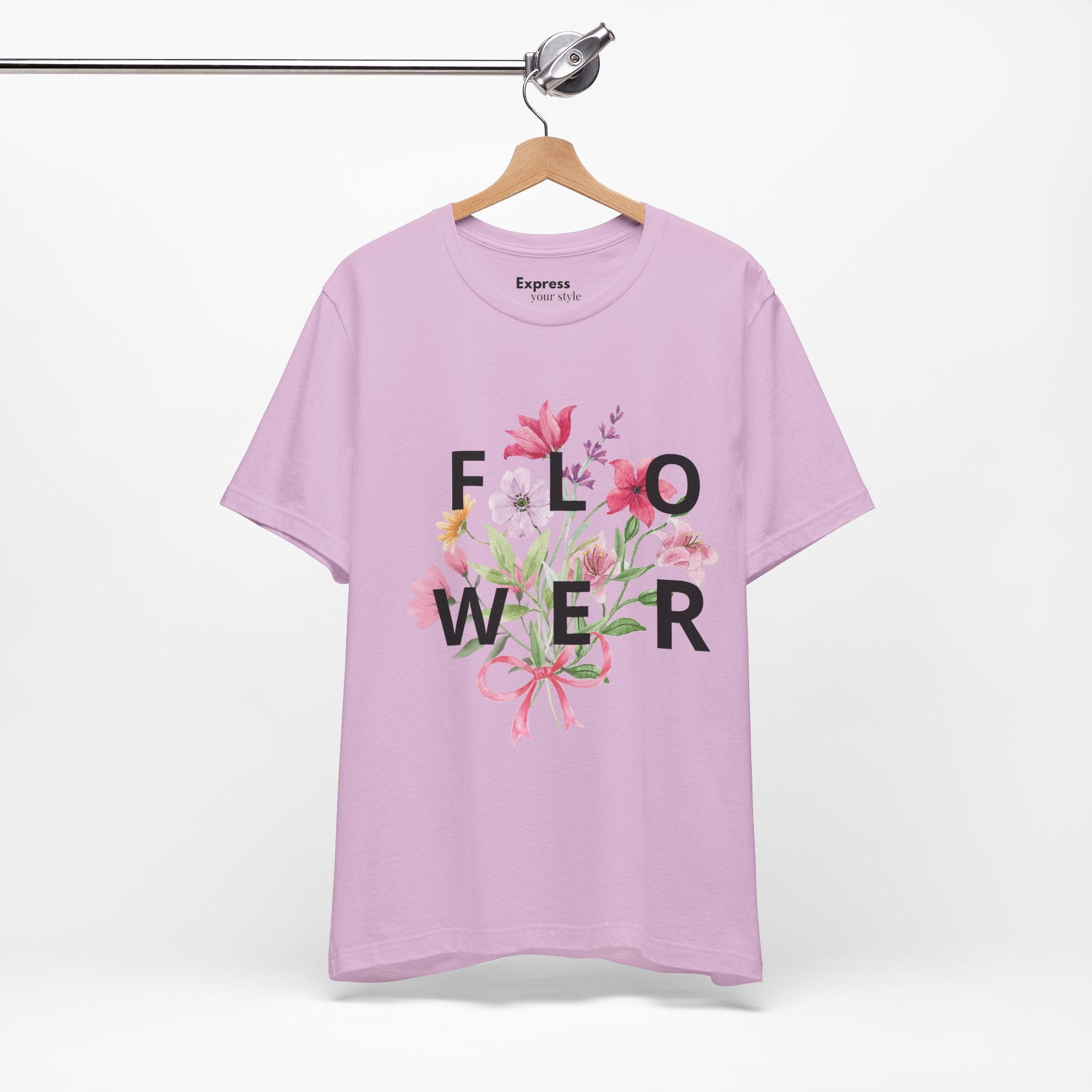 Flower Bouquet Tee — Floral ‘FLOWER’ Graphic T‑Shirt