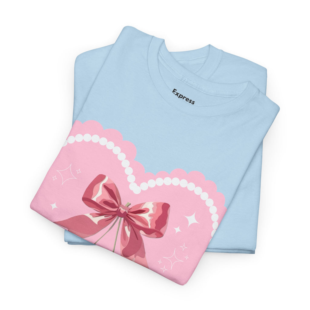 Pink Heart Cherry Graphic Tee — Cute Kawaii Valentine Shirt
