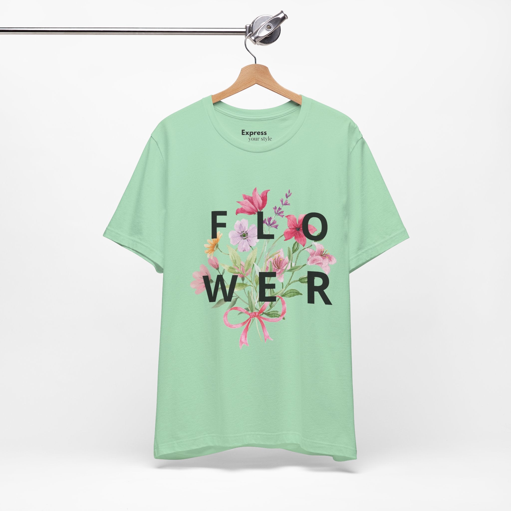 Flower Bouquet Tee — Floral ‘FLOWER’ Graphic T‑Shirt