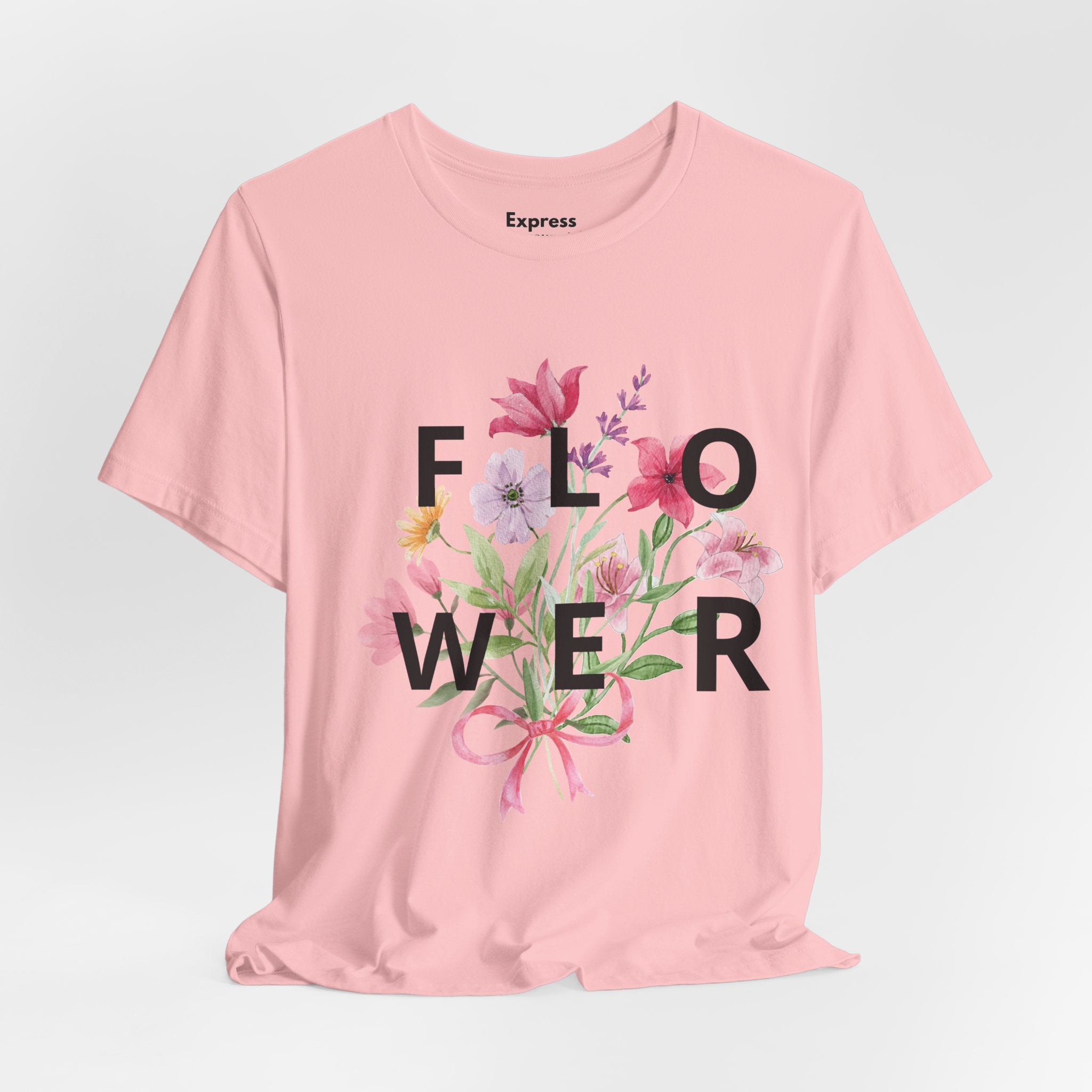 Flower Bouquet Tee — Floral ‘FLOWER’ Graphic T‑Shirt