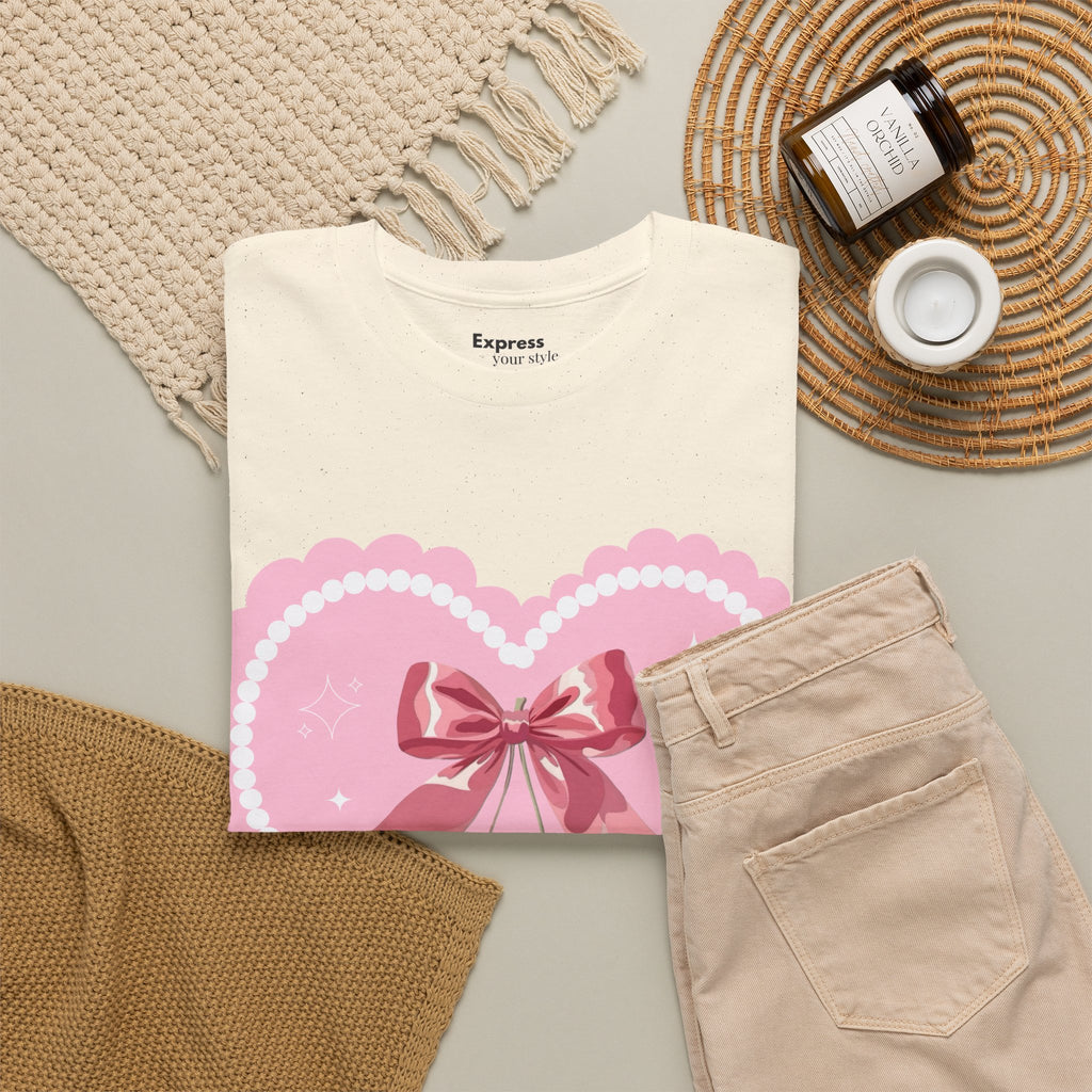 Pink Heart Cherry Graphic Tee — Cute Kawaii Valentine Shirt