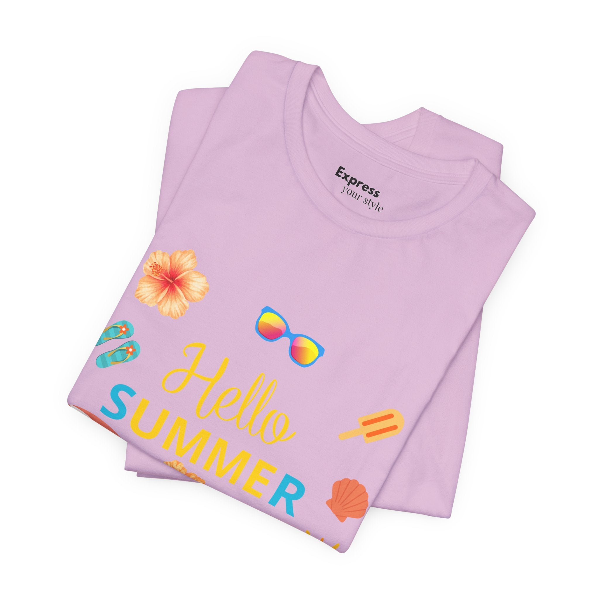 Hello Summer Graphic Tee – Beach Icons T‑Shirt