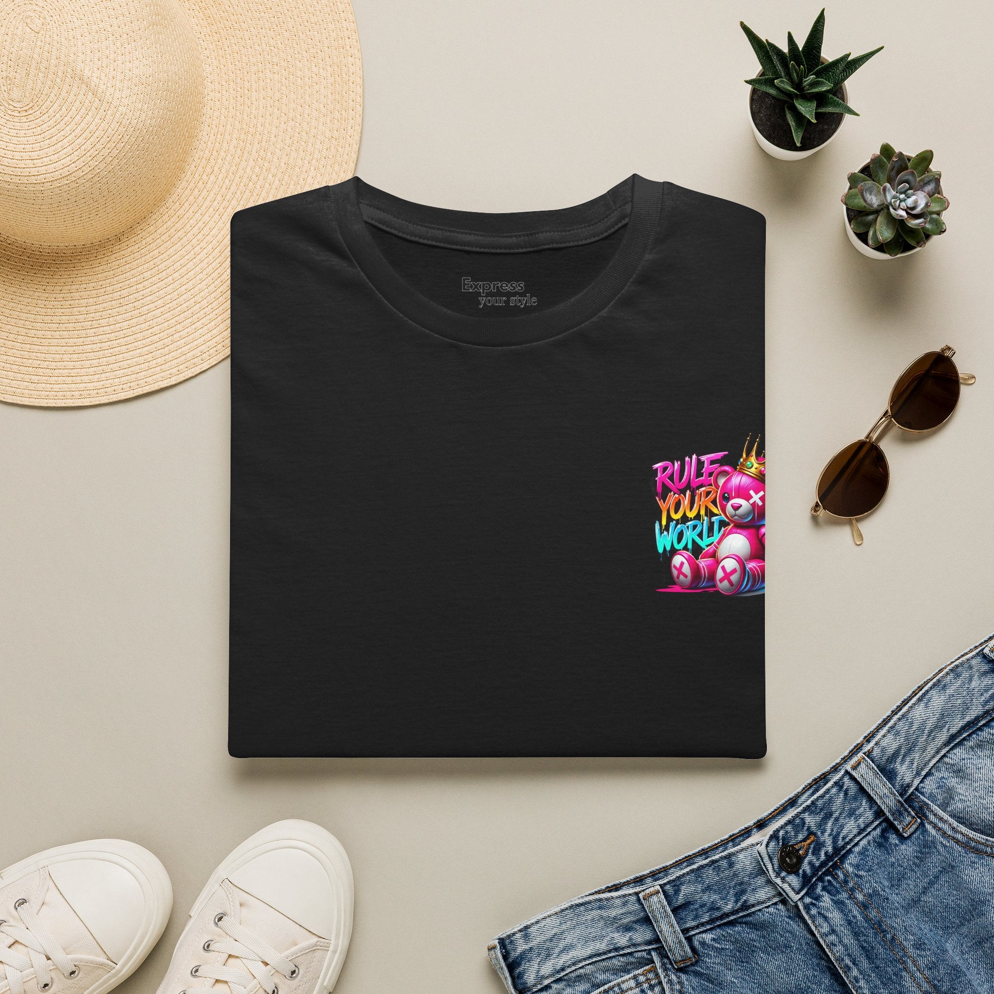 T-Shirt — "Rule Your World" Colorful Pocket Graphic