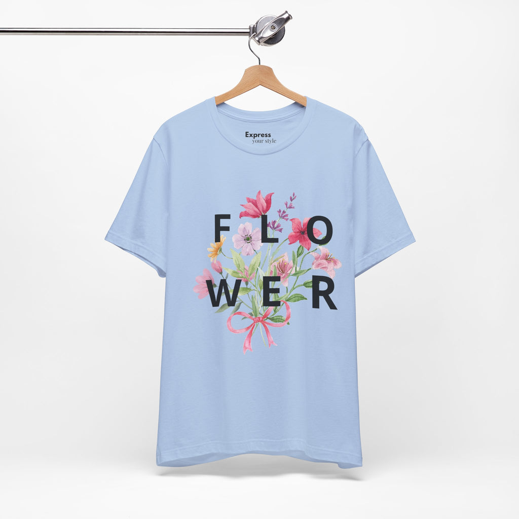 Flower Bouquet Tee — Floral ‘FLOWER’ Graphic T‑Shirt