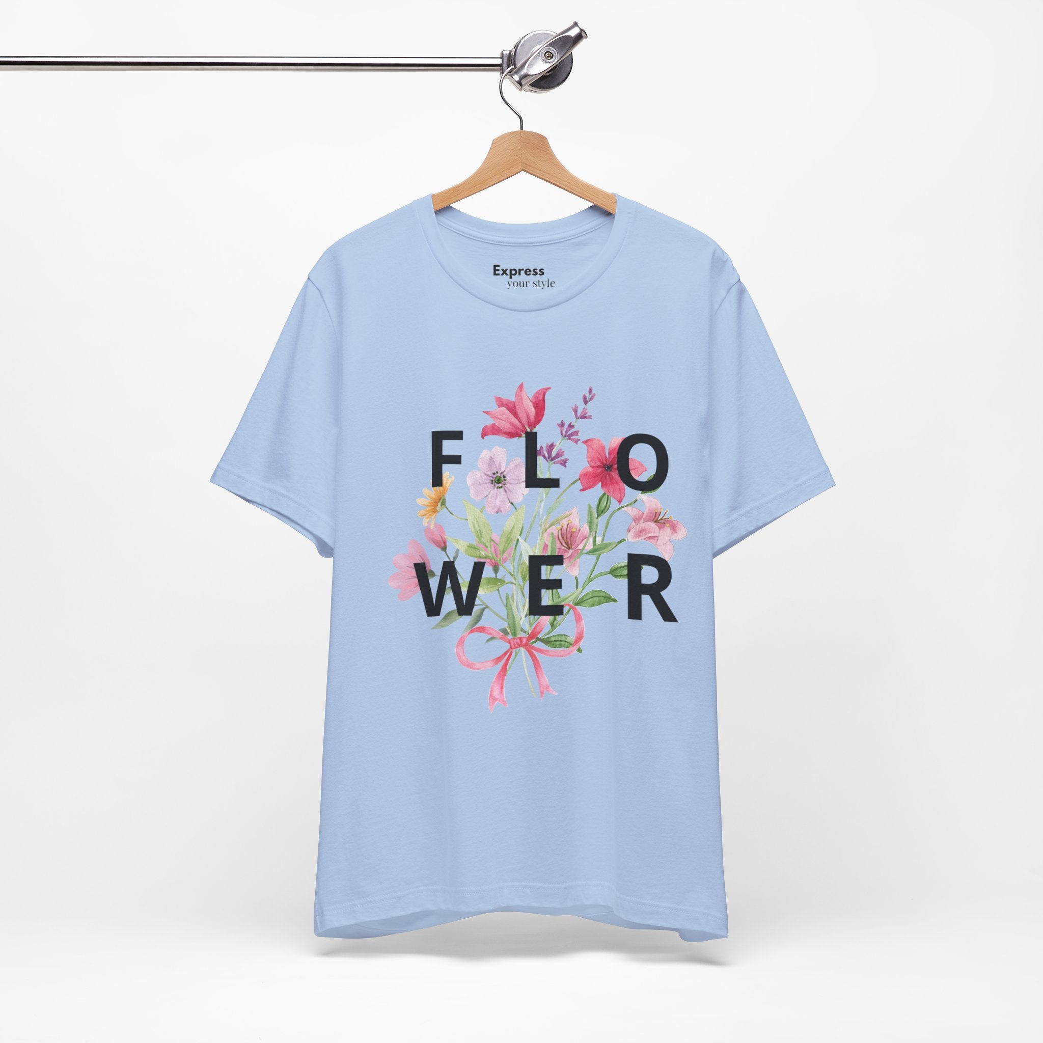Flower Bouquet Tee — Floral ‘FLOWER’ Graphic T‑Shirt