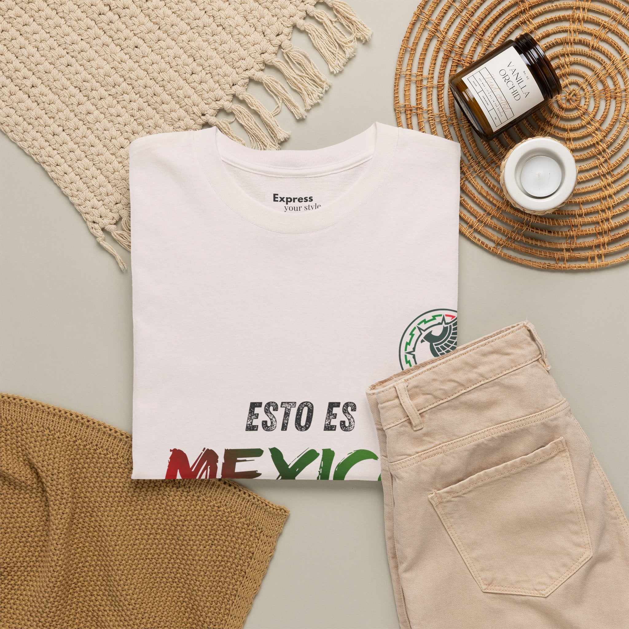 T-Shirt — "Esto Es Mexico, Cabrones" Mexican Pride Tee (Patriotic Colors)