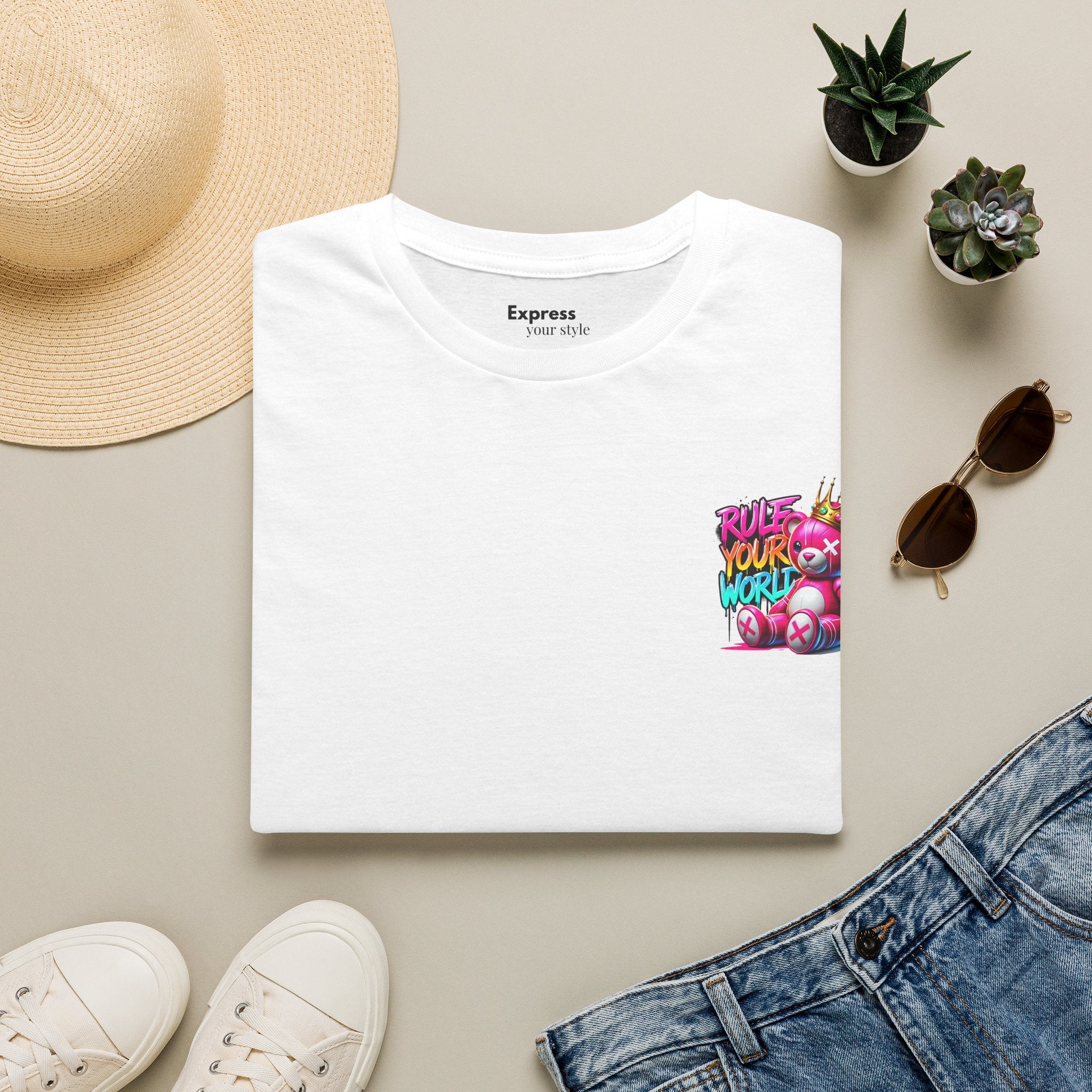 T-Shirt — "Rule Your World" Colorful Pocket Graphic