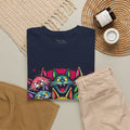 Colorful Party Cats T‑Shirt — Neon Cat Faces Graphic Tee