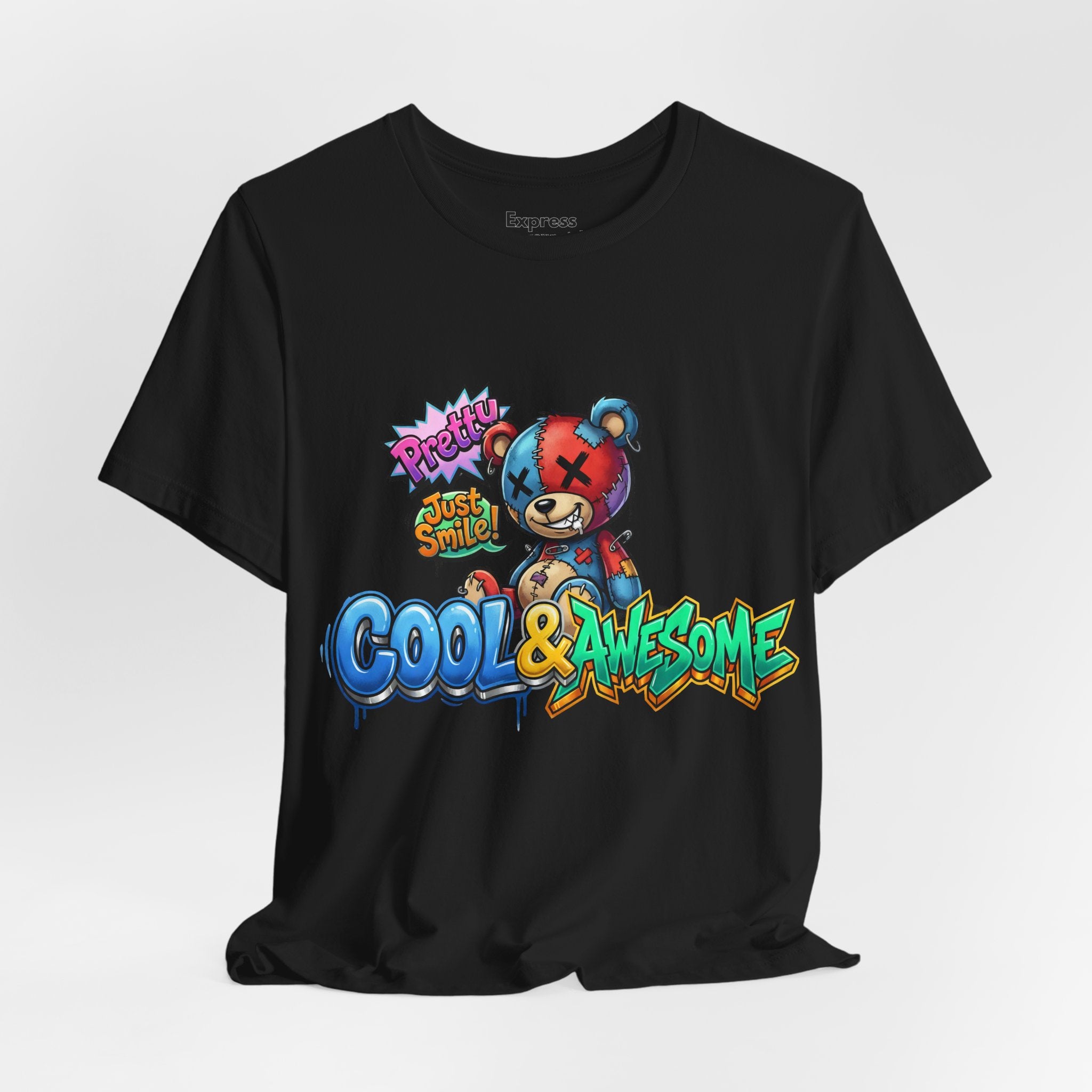 Cool & Awesome Teddy Graphic Tee — Streetwear Cartoon Bear Shirt
