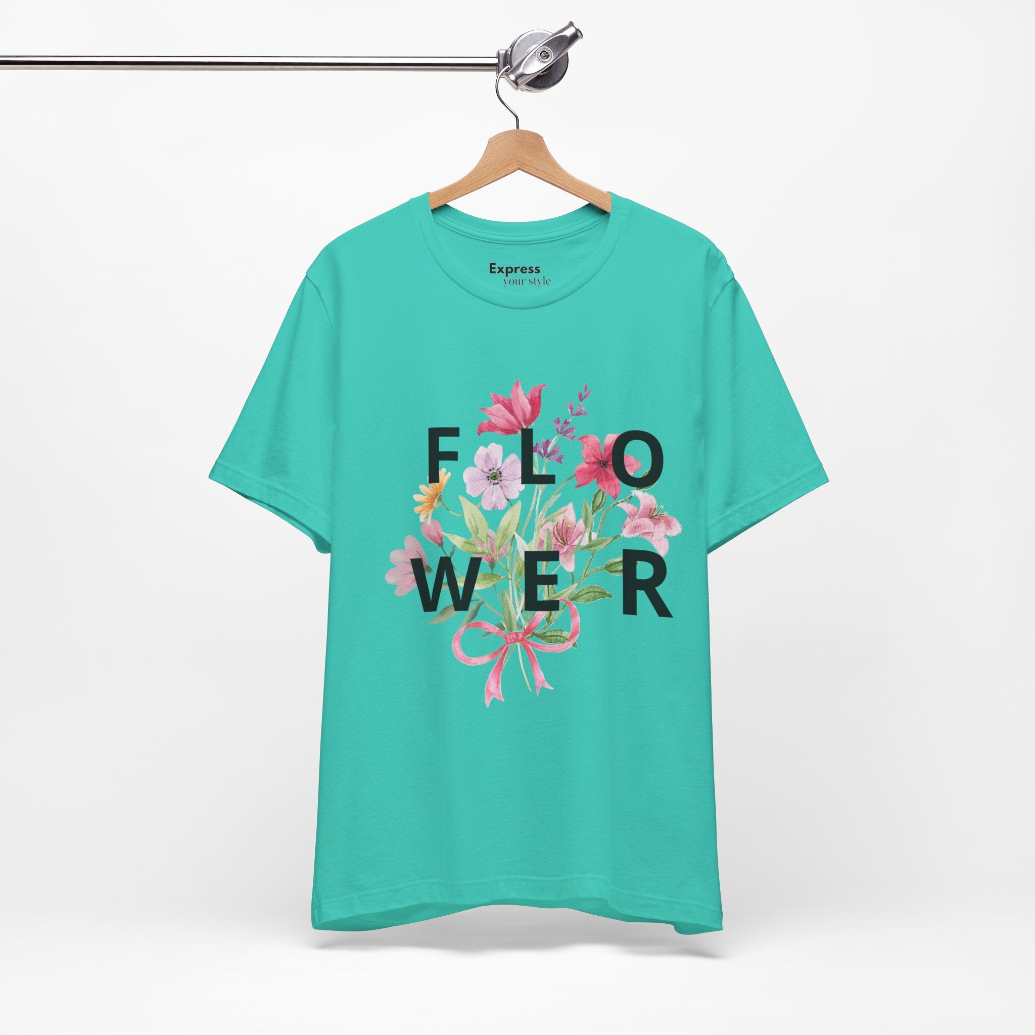Flower Bouquet Tee — Floral ‘FLOWER’ Graphic T‑Shirt