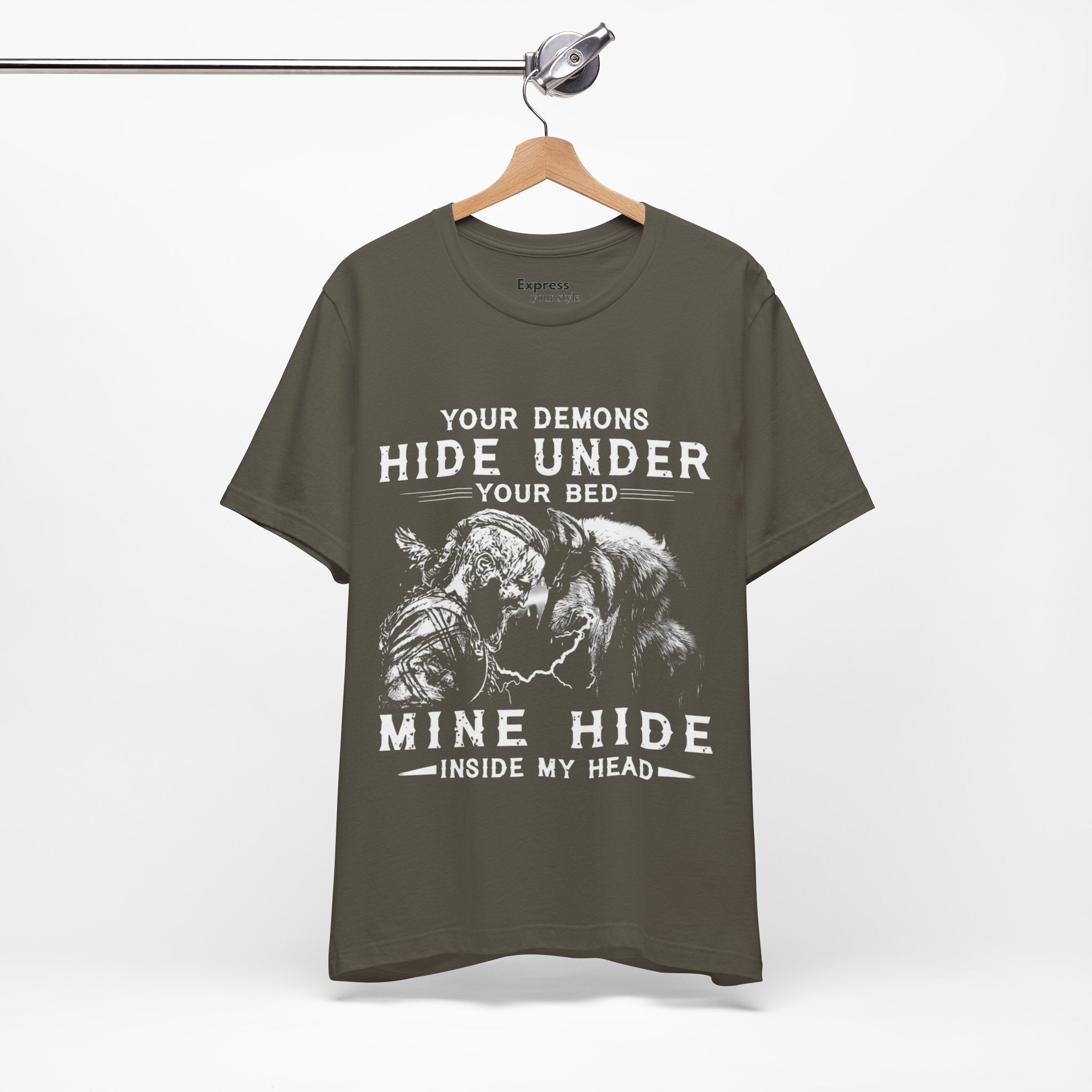 Demon Knight Graphic Tee — "Your Demons Hide Under Your Bed, Mine Hide Inside My Head"