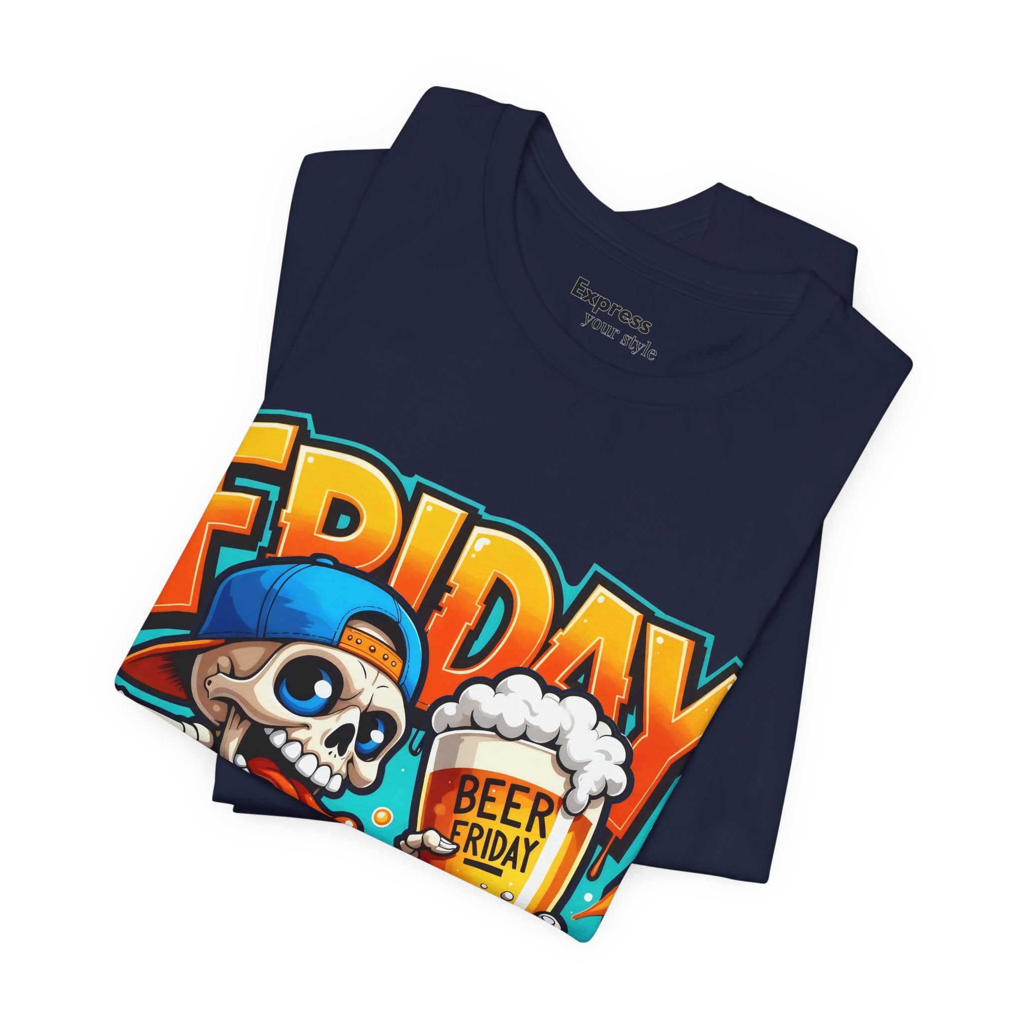 Friday Beer Skeleton Tee – Funny Weekend Drinking T-Shirt