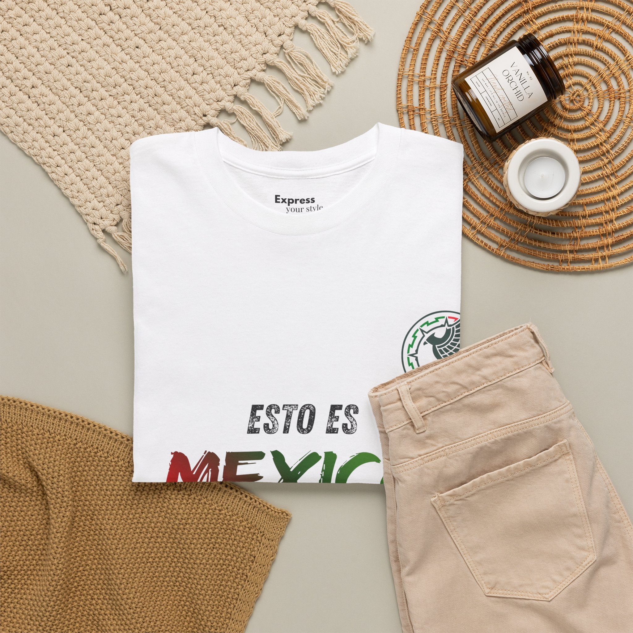 T-Shirt — "Esto Es Mexico, Cabrones" Mexican Pride Tee (Patriotic Colors)