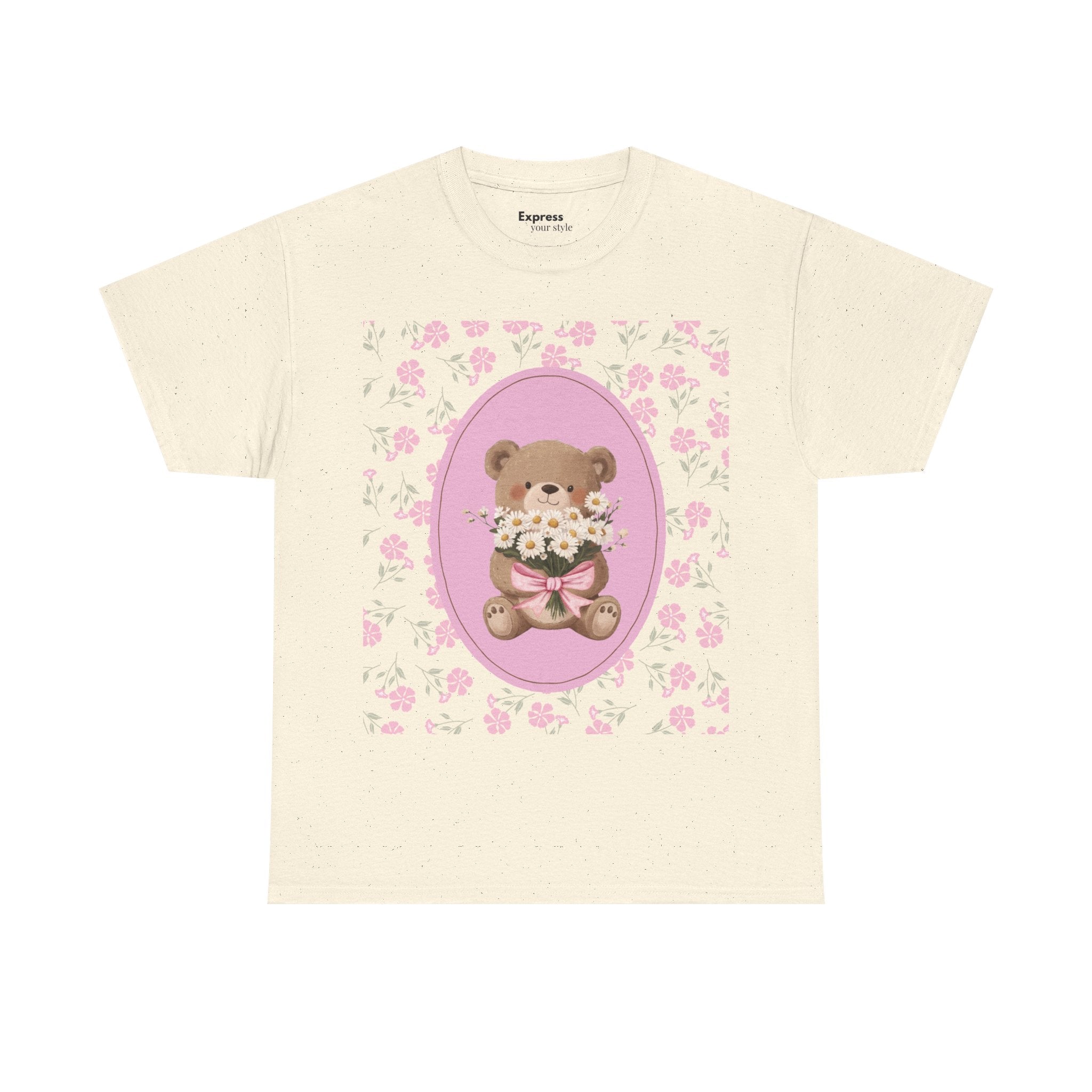 Cute Teddy Bear Bouquet Tee — Pink Floral Baby Shower & New Mom Gift T-Shirt