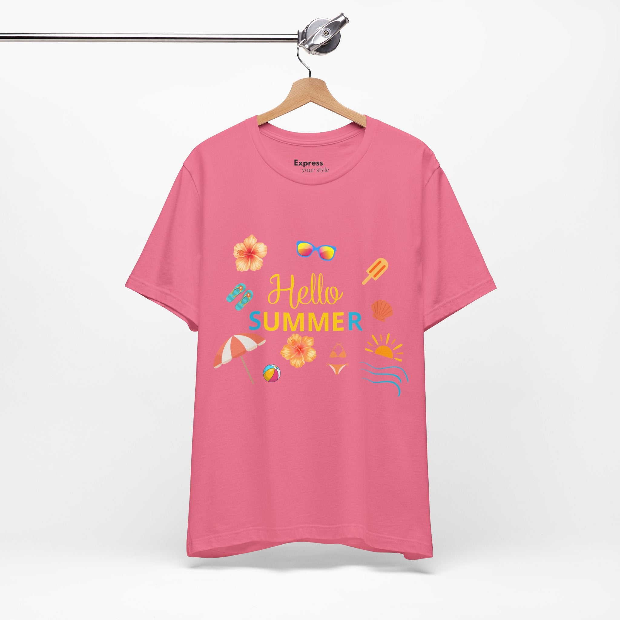 Hello Summer Graphic Tee – Beach Icons T‑Shirt