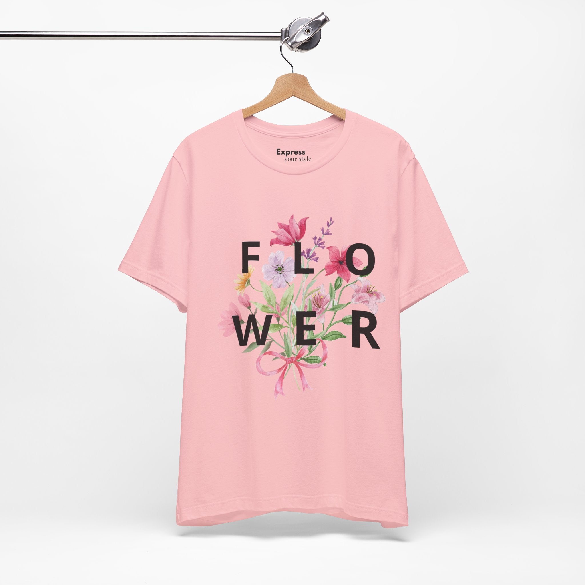 Flower Bouquet Tee — Floral ‘FLOWER’ Graphic T‑Shirt