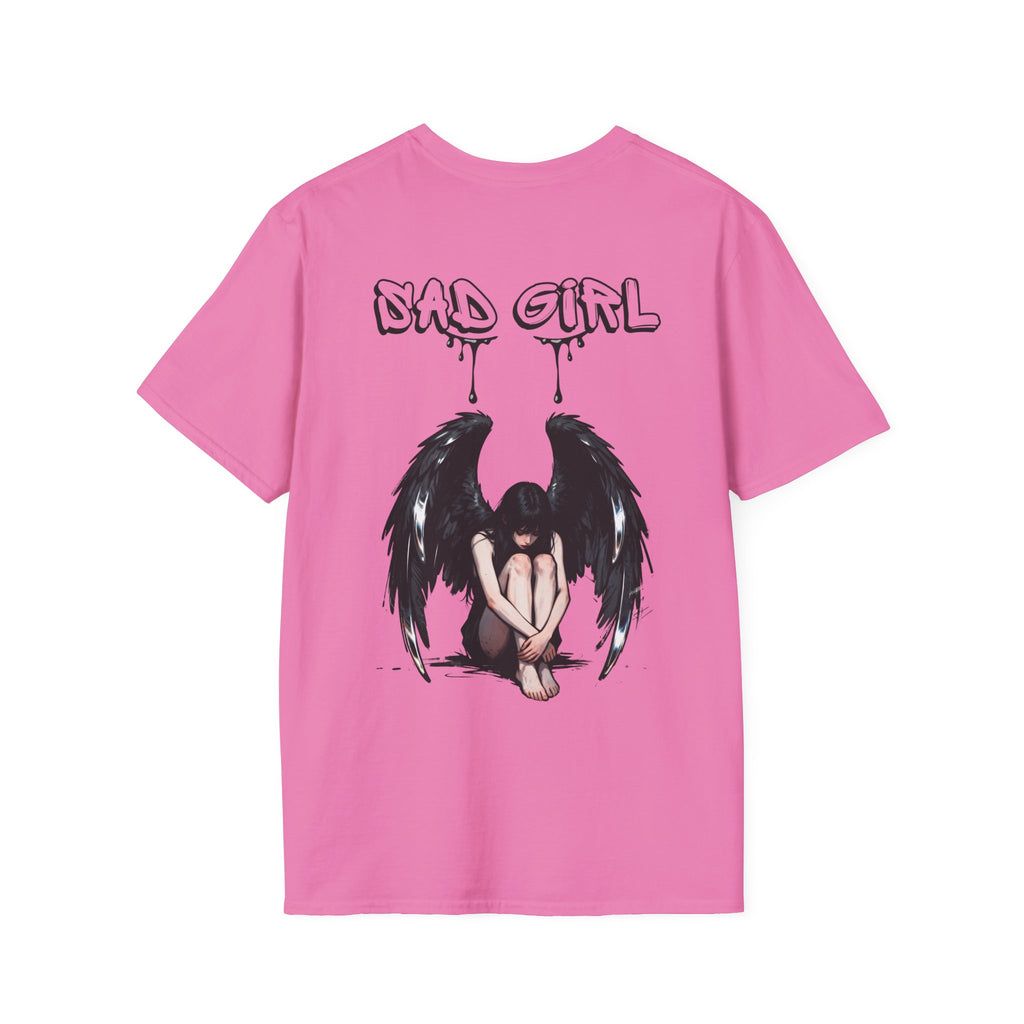 T-Shirt — 'sad Girl' Drip Script Chest Graphic, Casual Streetwear Tee