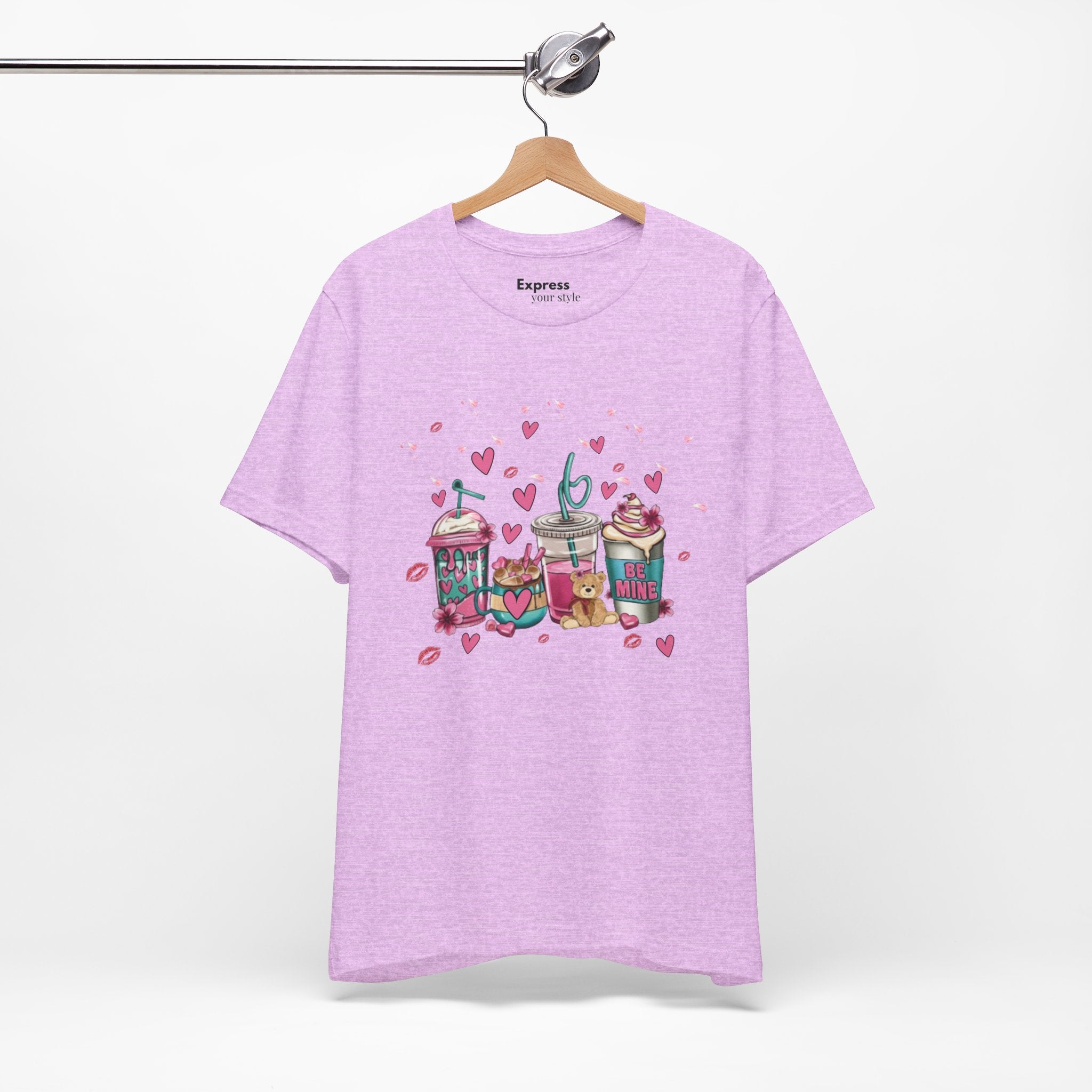 Valentine Sweets Graphic Tee — Cute Dessert Drinks "Be Mine" T‑Shirt