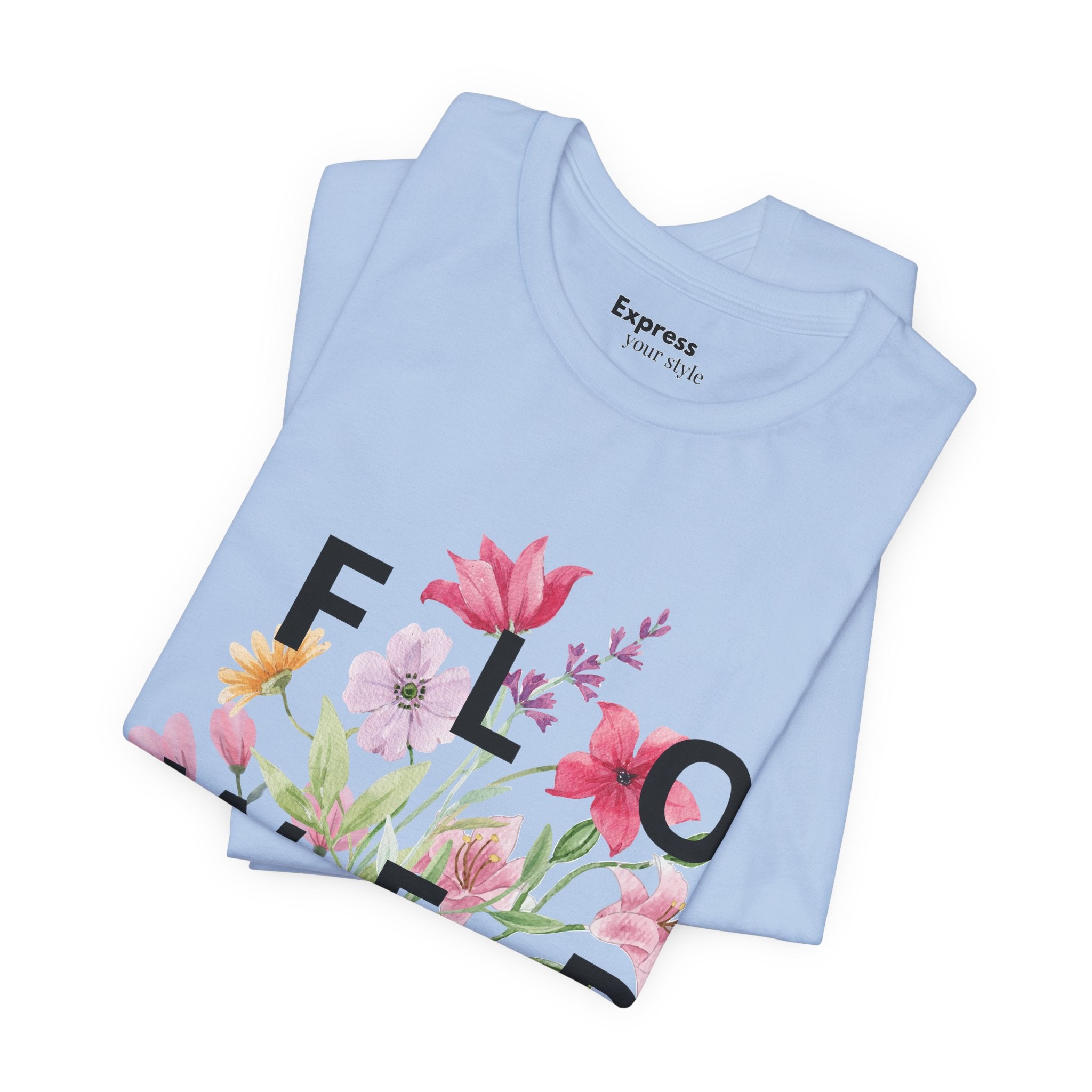 Flower Bouquet Tee — Floral ‘FLOWER’ Graphic T‑Shirt