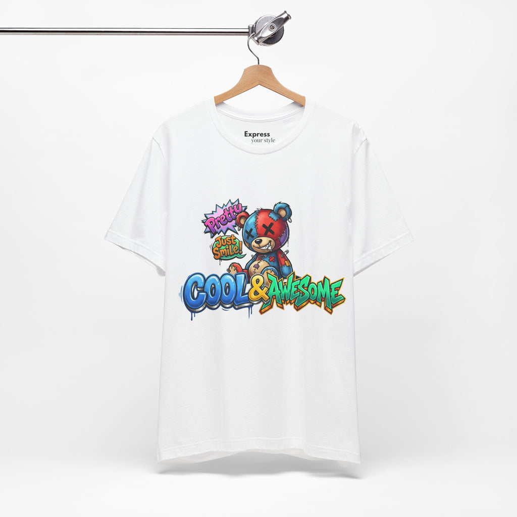 Cool & Awesome Teddy Graphic Tee — Streetwear Cartoon Bear Shirt