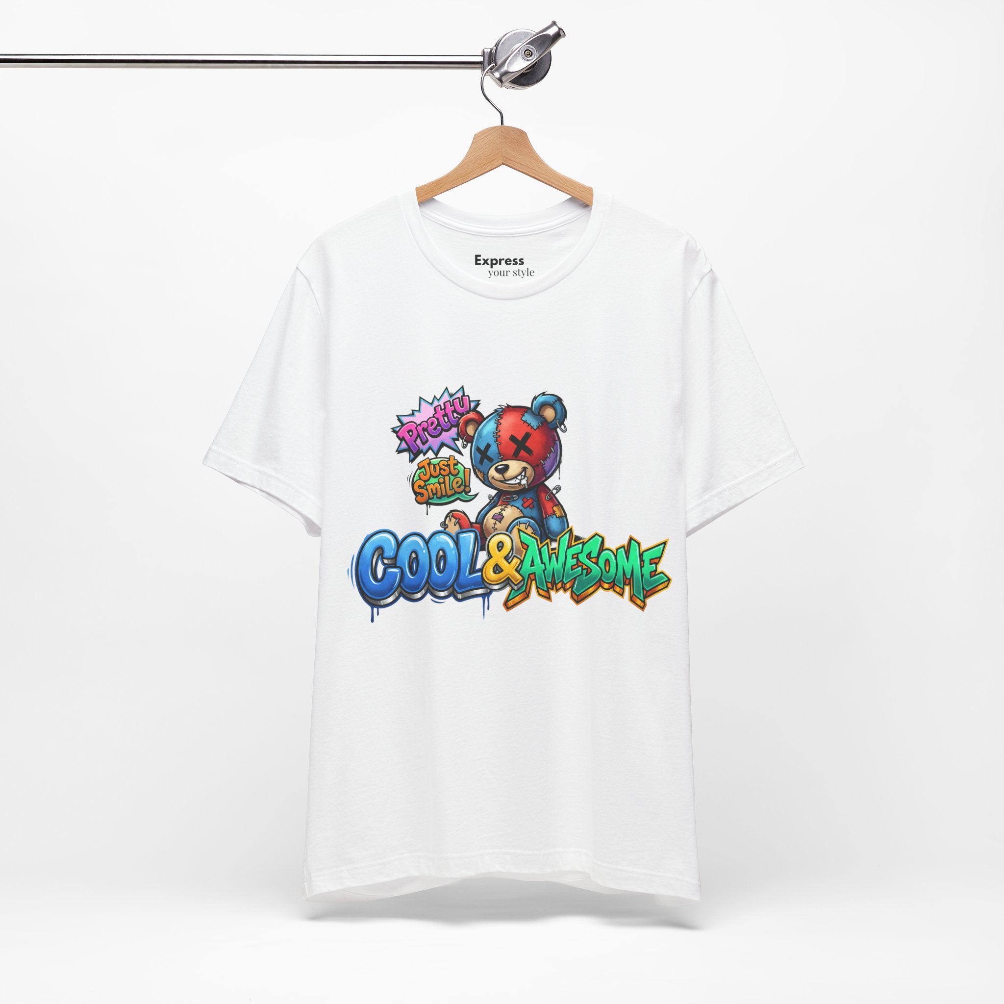 Cool & Awesome Teddy Graphic Tee — Streetwear Cartoon Bear Shirt