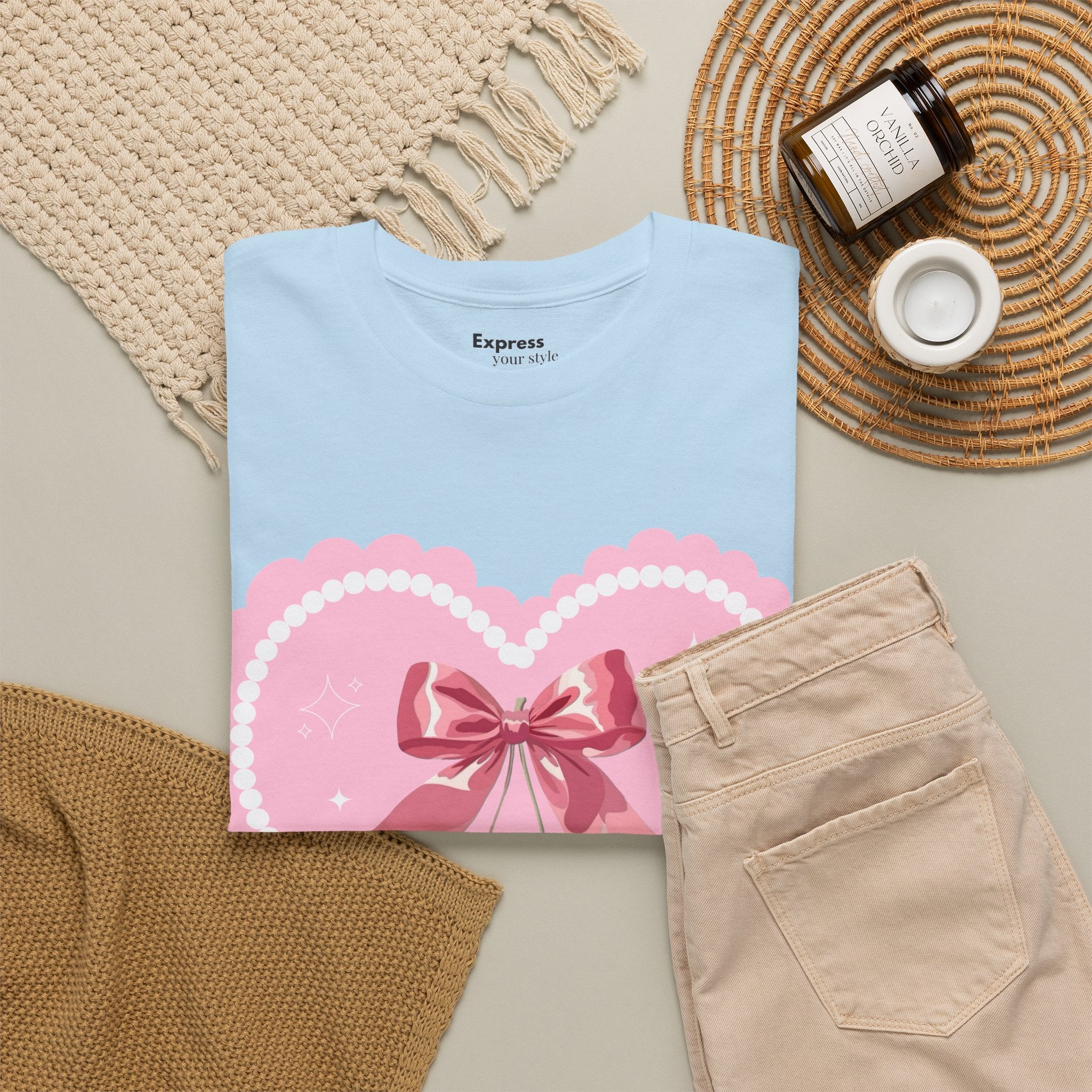 Pink Heart Cherry Graphic Tee — Cute Kawaii Valentine Shirt