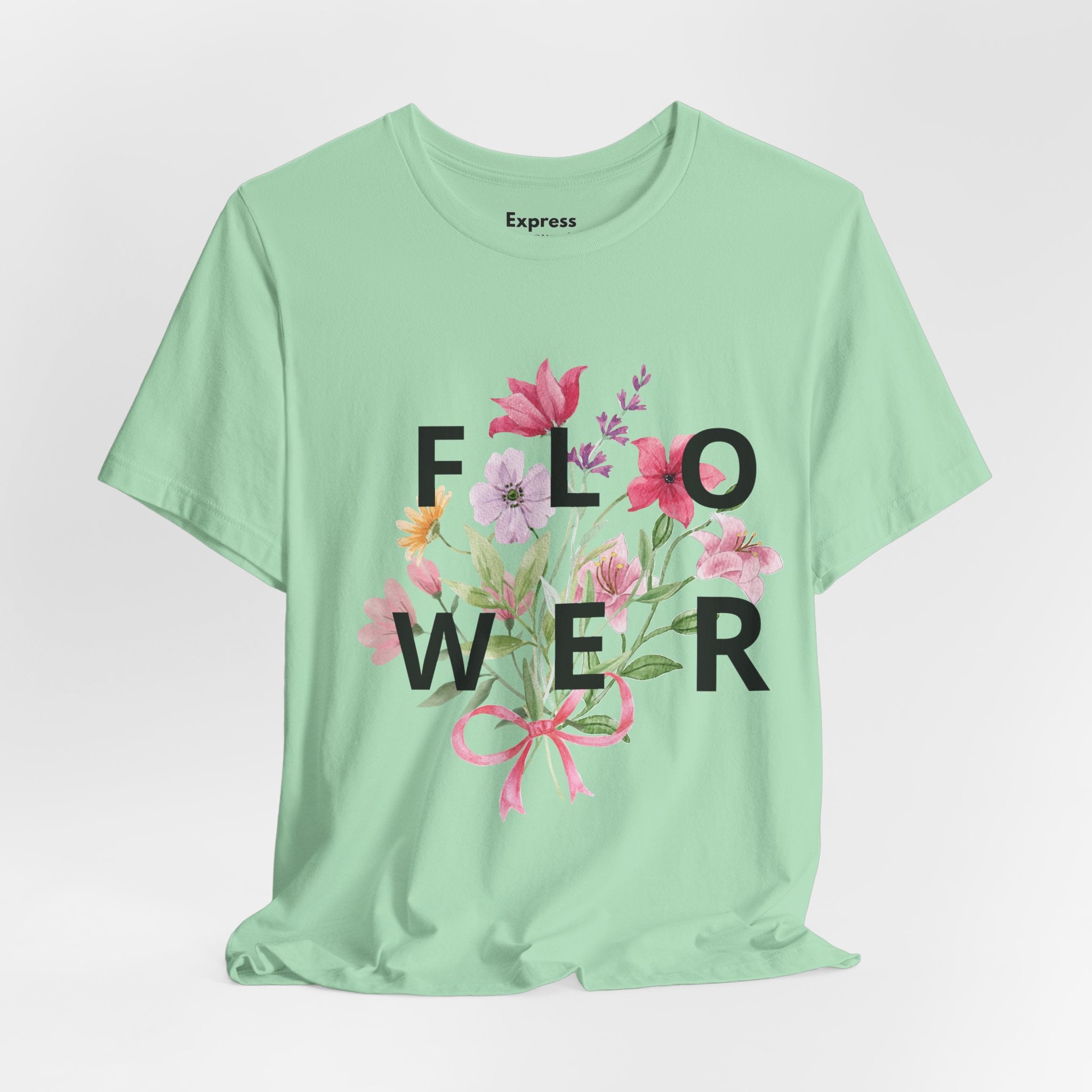 Flower Bouquet Tee — Floral ‘FLOWER’ Graphic T‑Shirt
