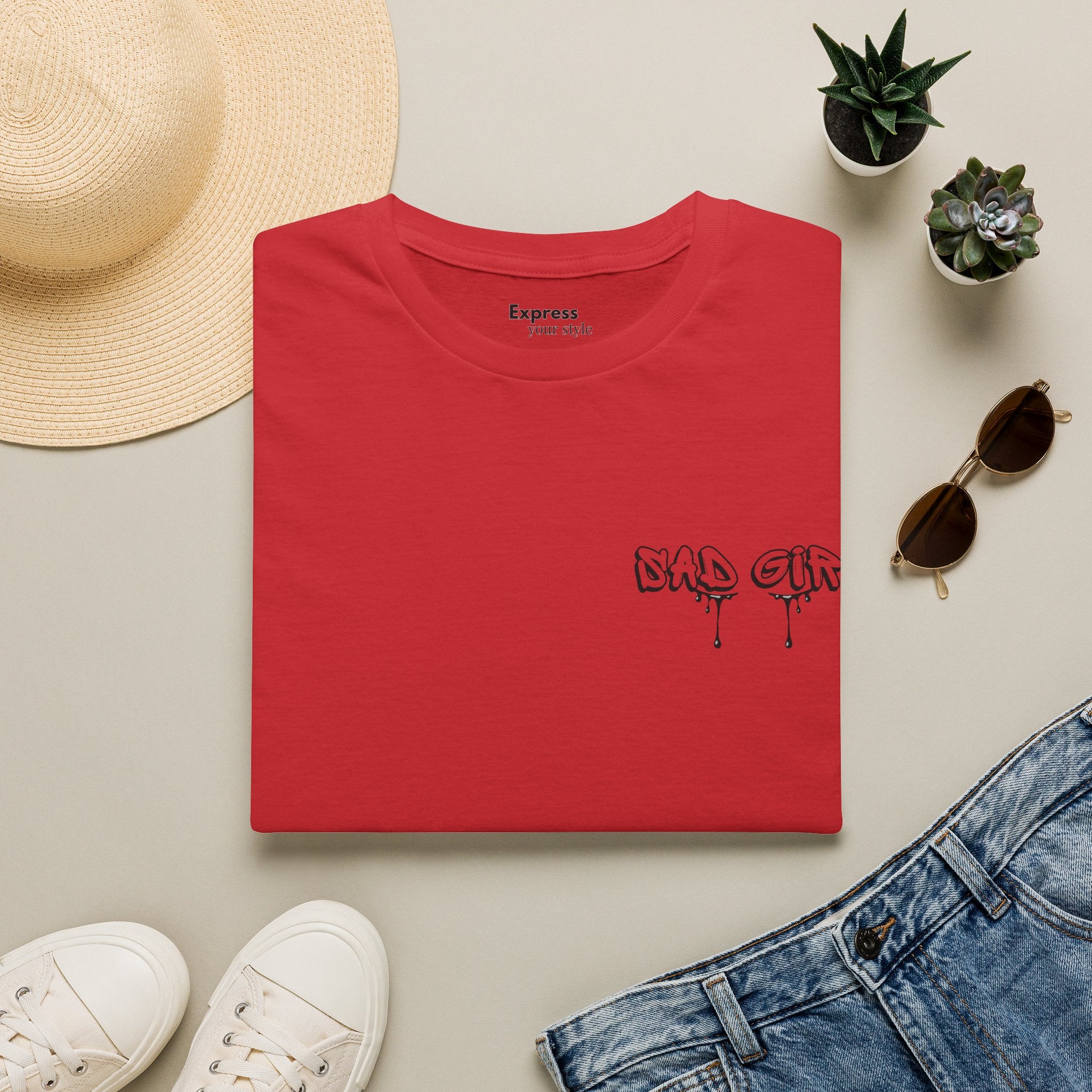 T-Shirt — 'sad Girl' Drip Script Chest Graphic, Casual Streetwear Tee