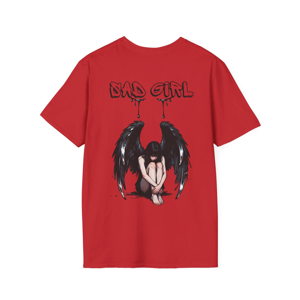 T-Shirt — 'sad Girl' Drip Script Chest Graphic, Casual Streetwear Tee